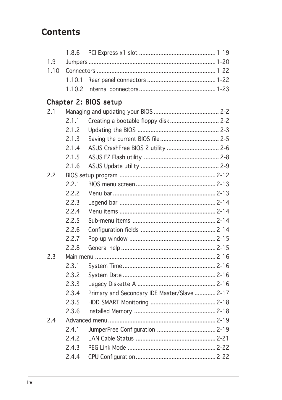 Asus A8V-E SE User Manual | Page 4 / 88