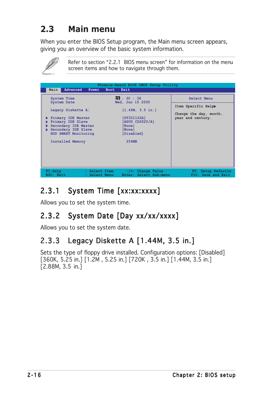 3 main menu | Asus A8V-E SE User Manual | Page 58 / 88