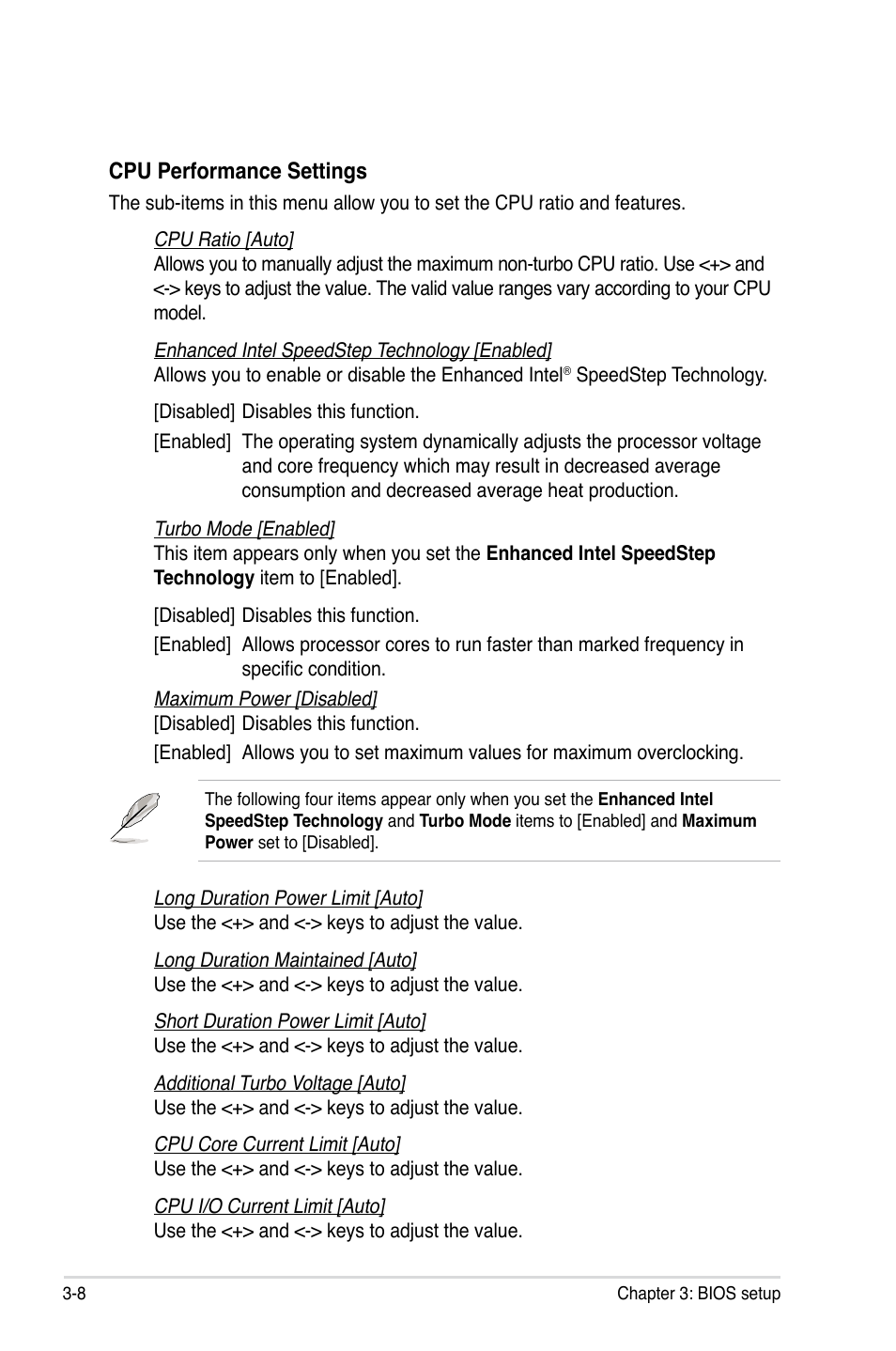 Cpu performance settings | Asus Maximus IV Extreme-Z User Manual | Page 100 / 196