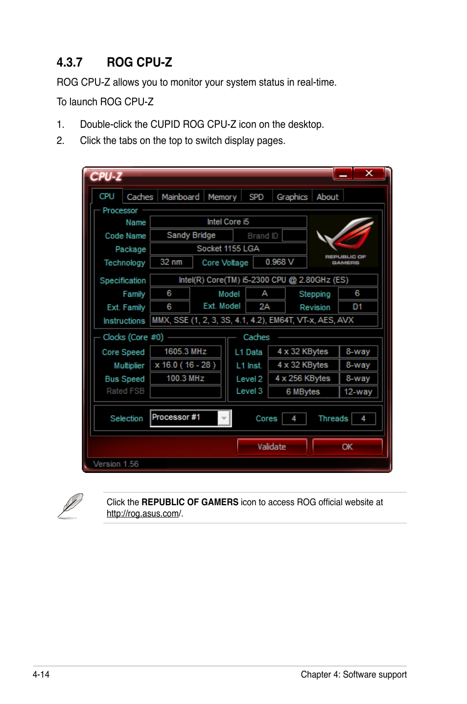 7 rog cpu-z, Rog cpu-z -14 | Asus Maximus IV Extreme-Z User Manual | Page 158 / 196