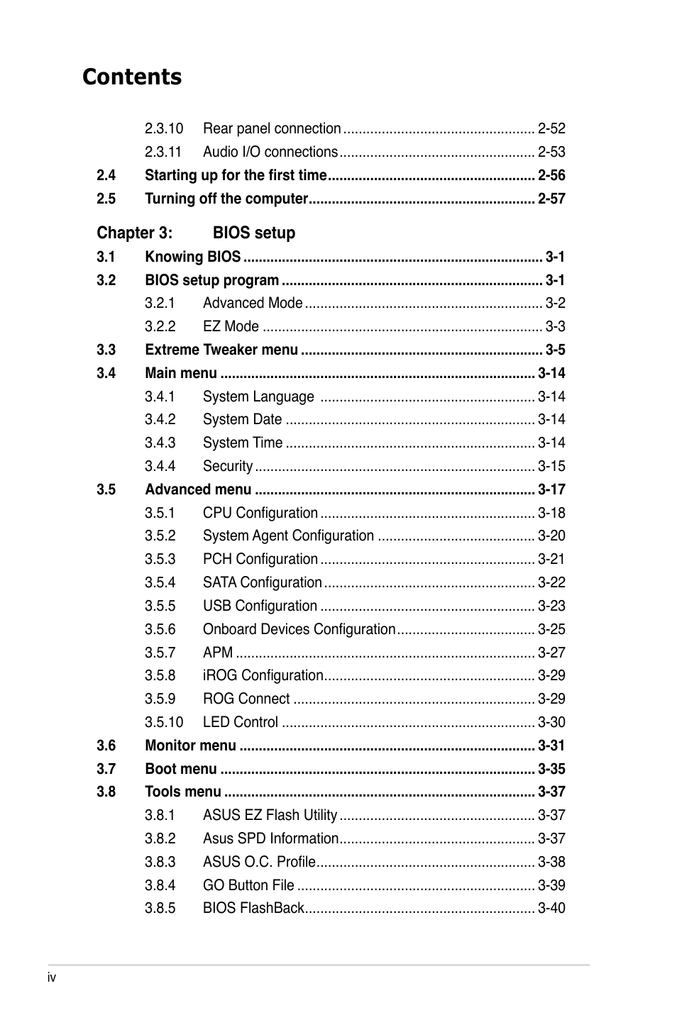 Asus Maximus IV Extreme-Z User Manual | Page 4 / 196