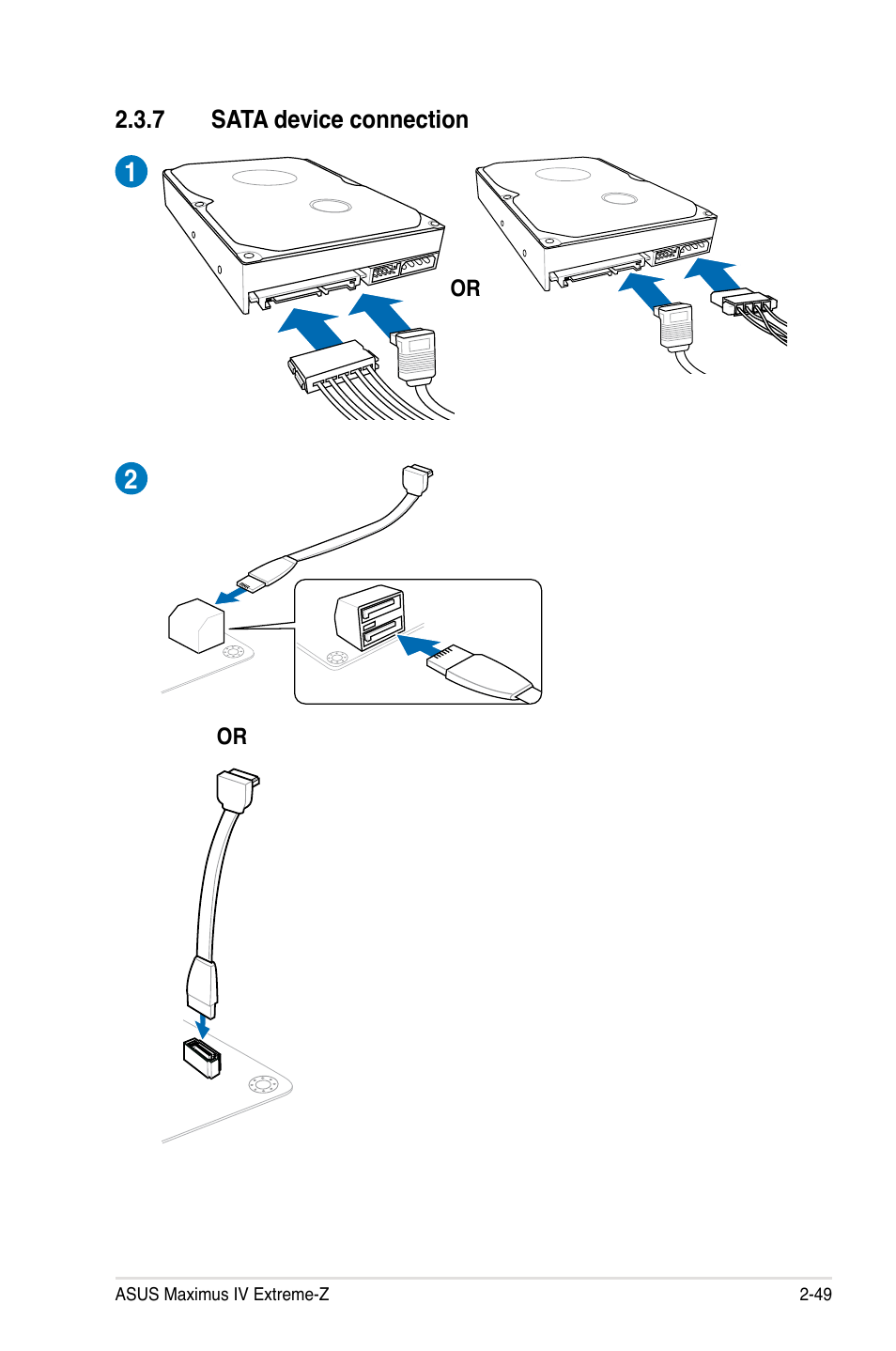 7 sata device connection, Sata device connection -49 | Asus Maximus IV Extreme-Z User Manual | Page 81 / 196