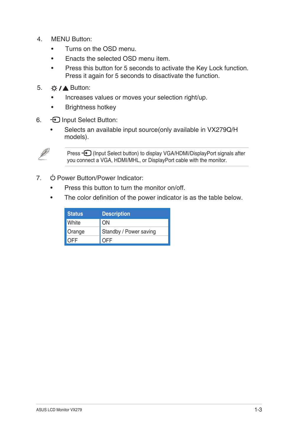 Asus VX279N-W User Manual | Page 10 / 26