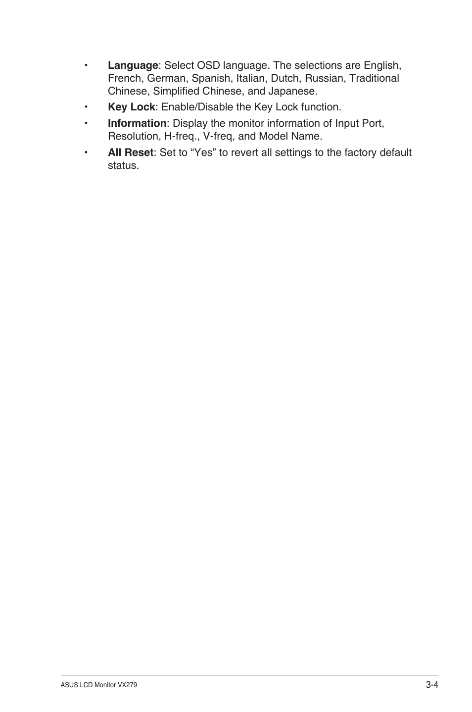 Asus VX279N-W User Manual | Page 22 / 26