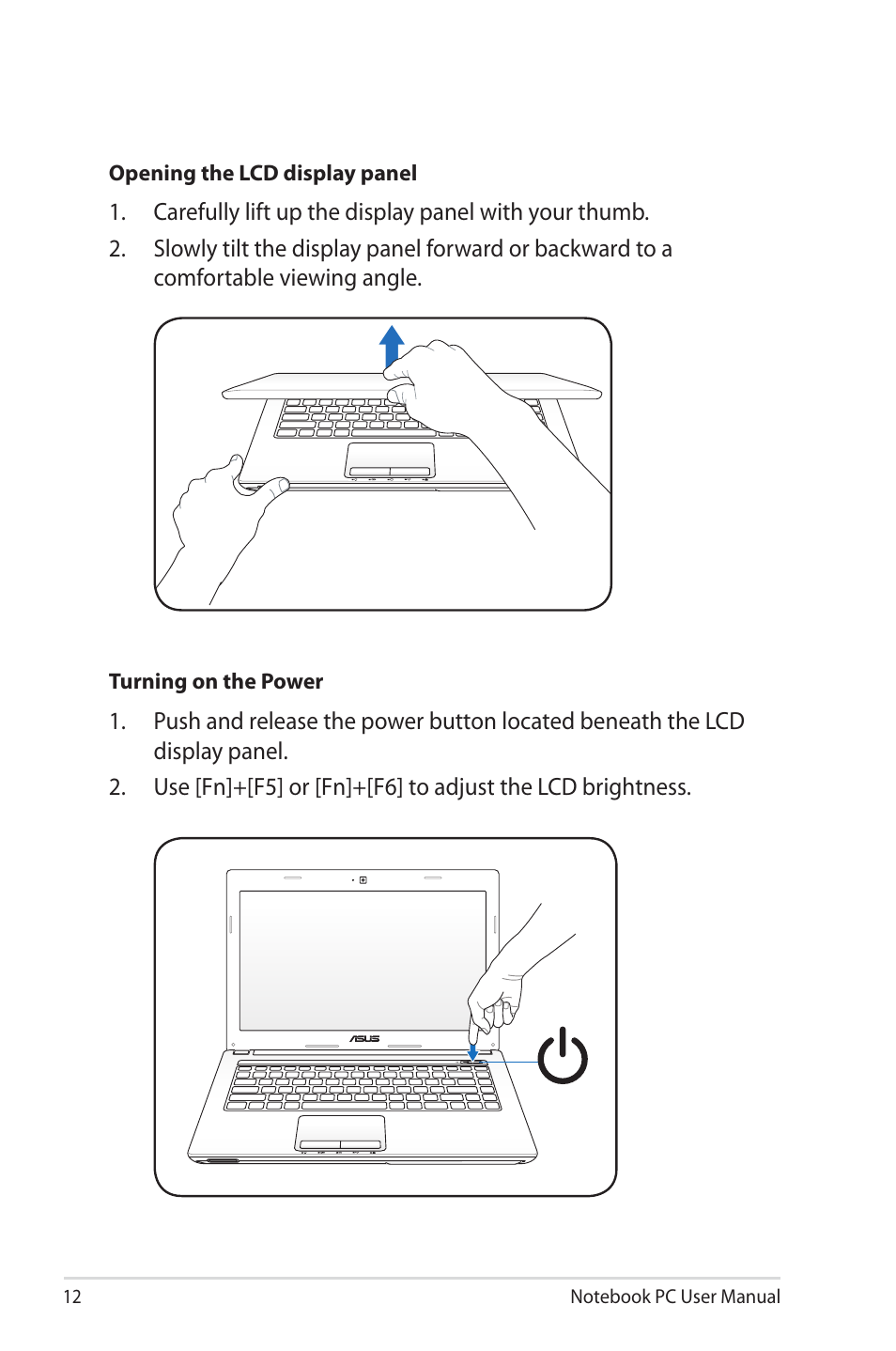 Asus X43SM User Manual | Page 12 / 110