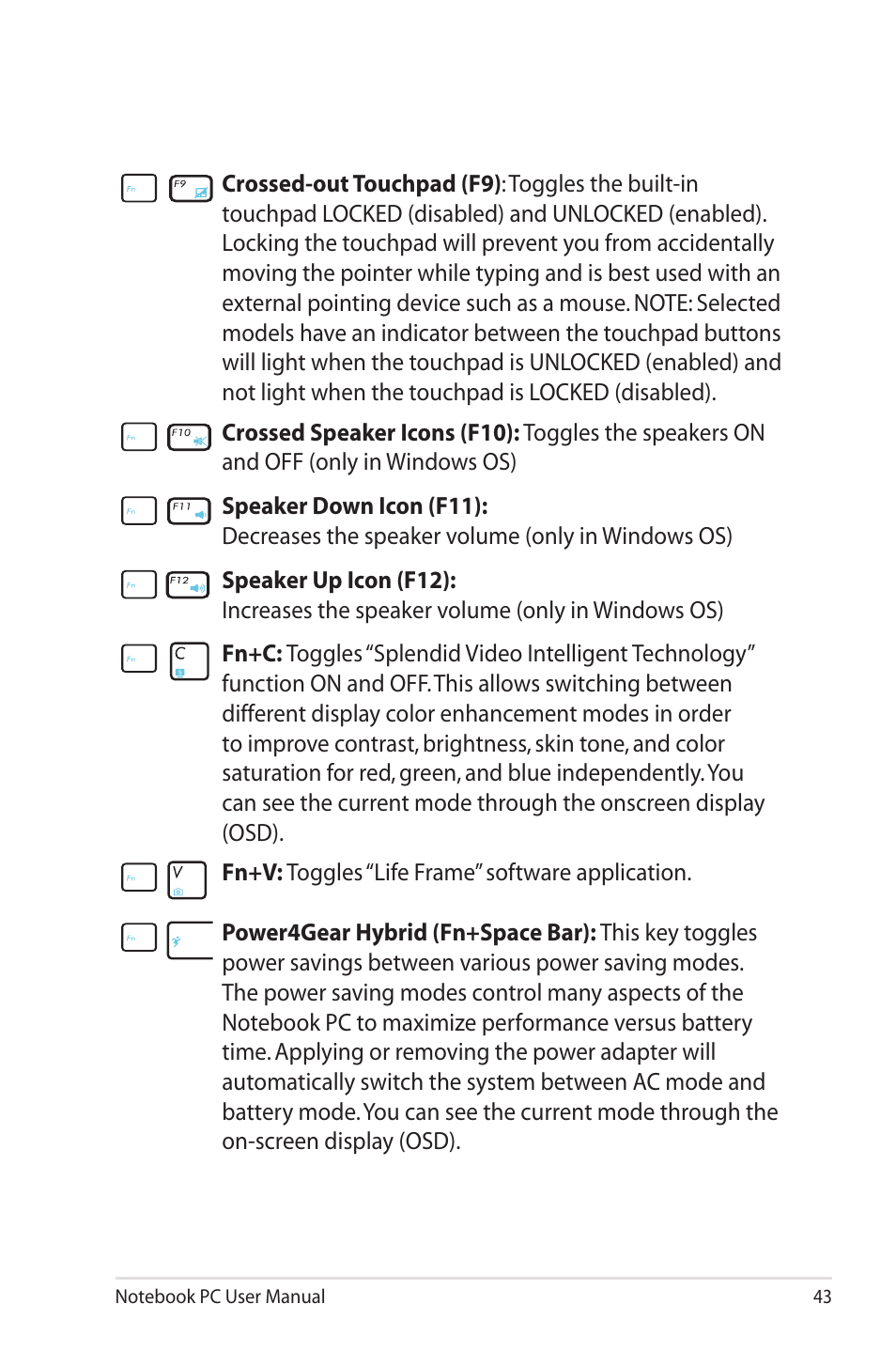 Asus X43SM User Manual | Page 43 / 110