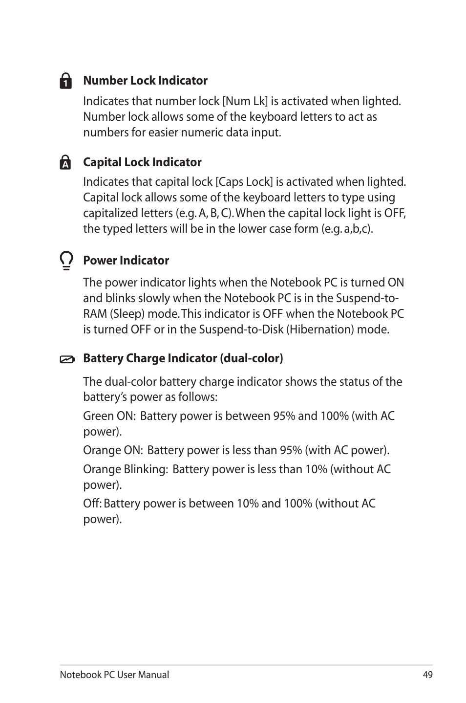 Asus X43SM User Manual | Page 49 / 110