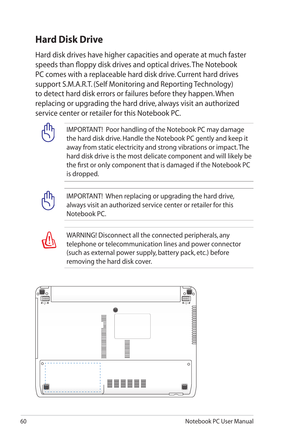 Hard disk drive | Asus X43SM User Manual | Page 60 / 110