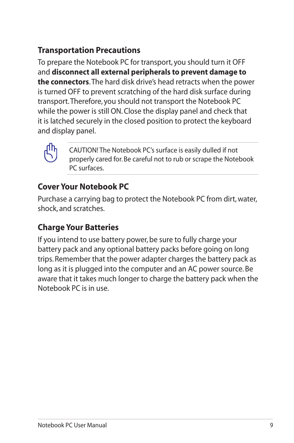 Asus X43SM User Manual | Page 9 / 110