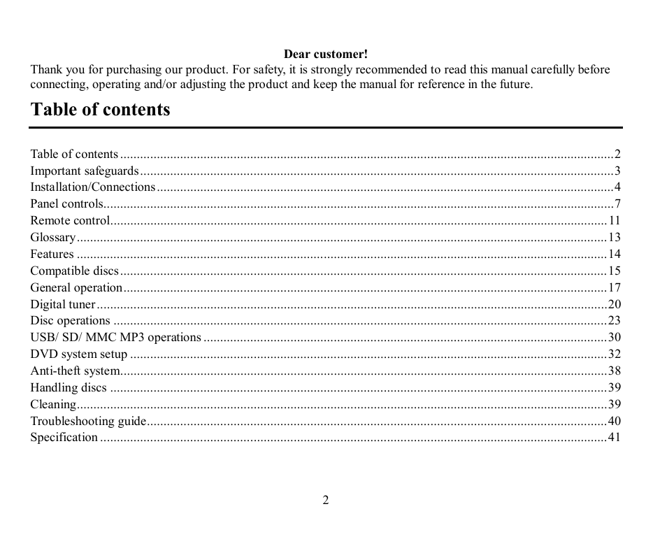 Hyundai H-CMD7078 User Manual | Page 2 / 83