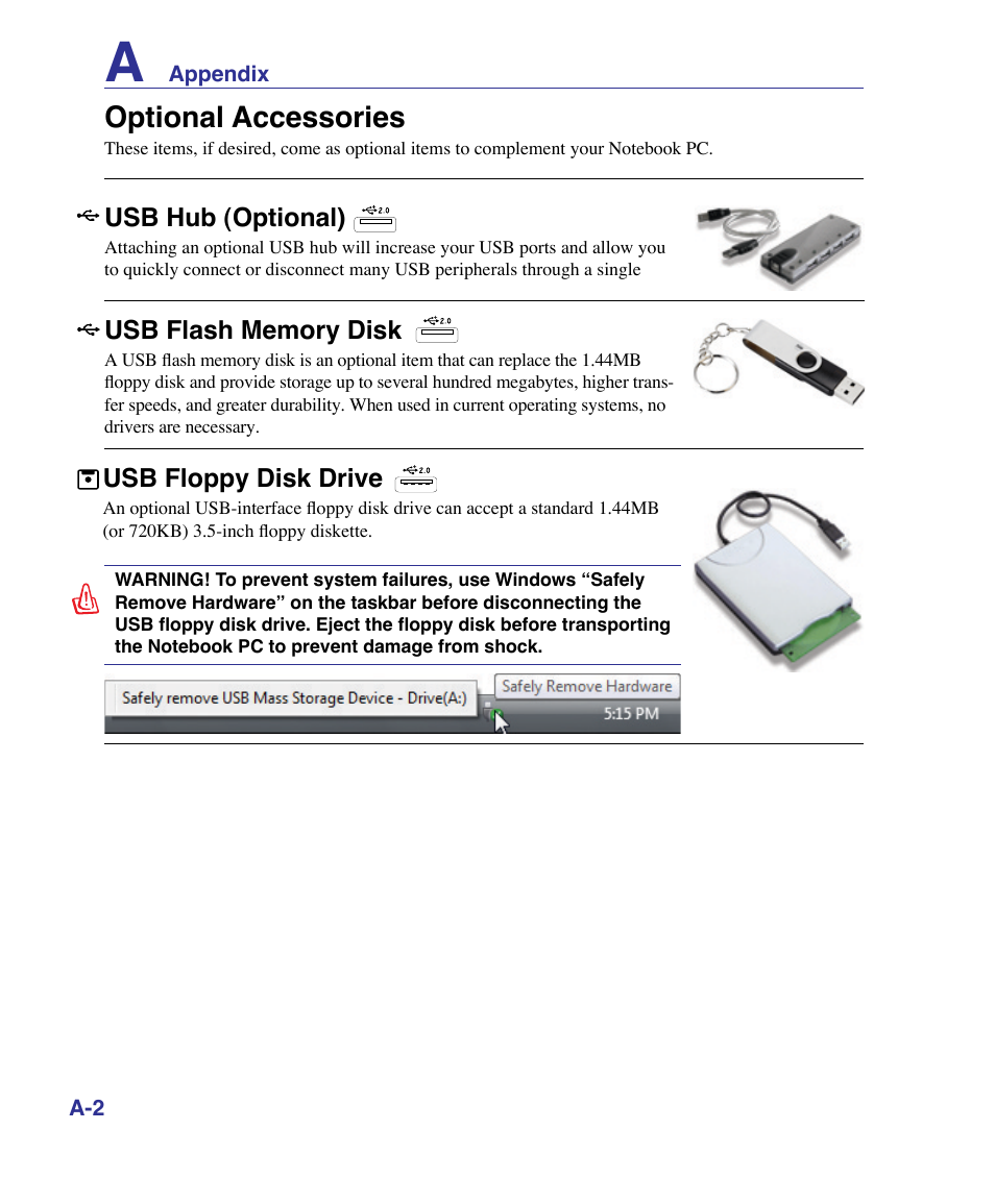 Optional accessories | Asus X61Z User Manual | Page 56 / 88