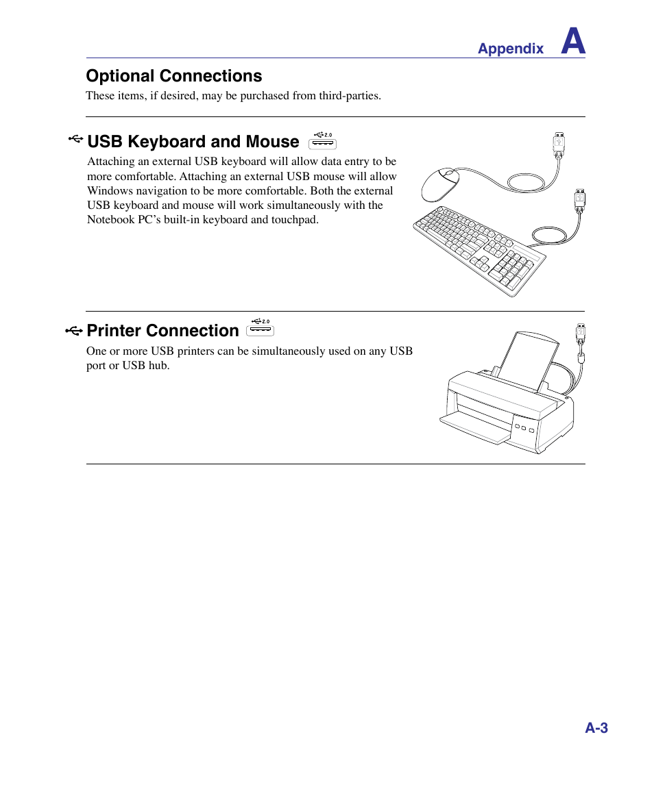 Optional connections, Connections | Asus X61Z User Manual | Page 57 / 88