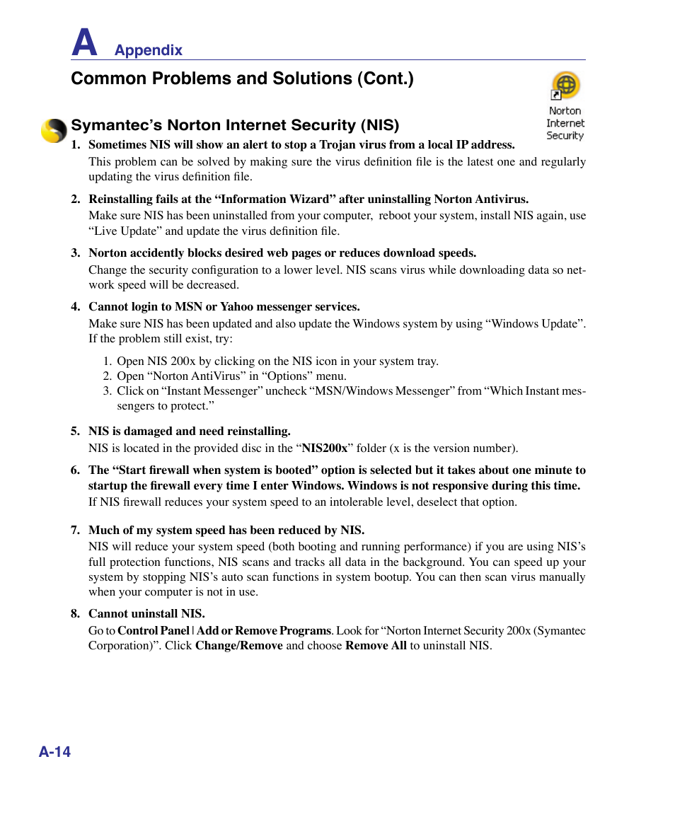Common problems and solutions (cont.) | Asus X61Z User Manual | Page 68 / 88