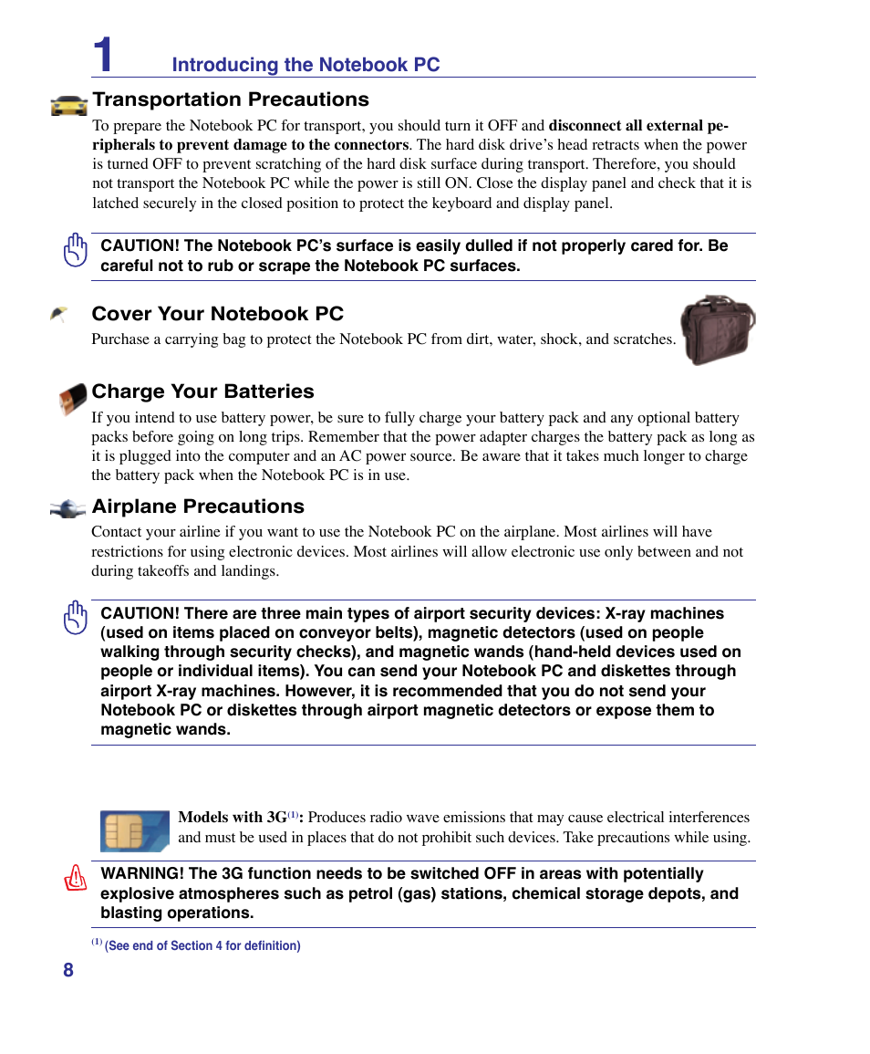 Asus X61Z User Manual | Page 8 / 88