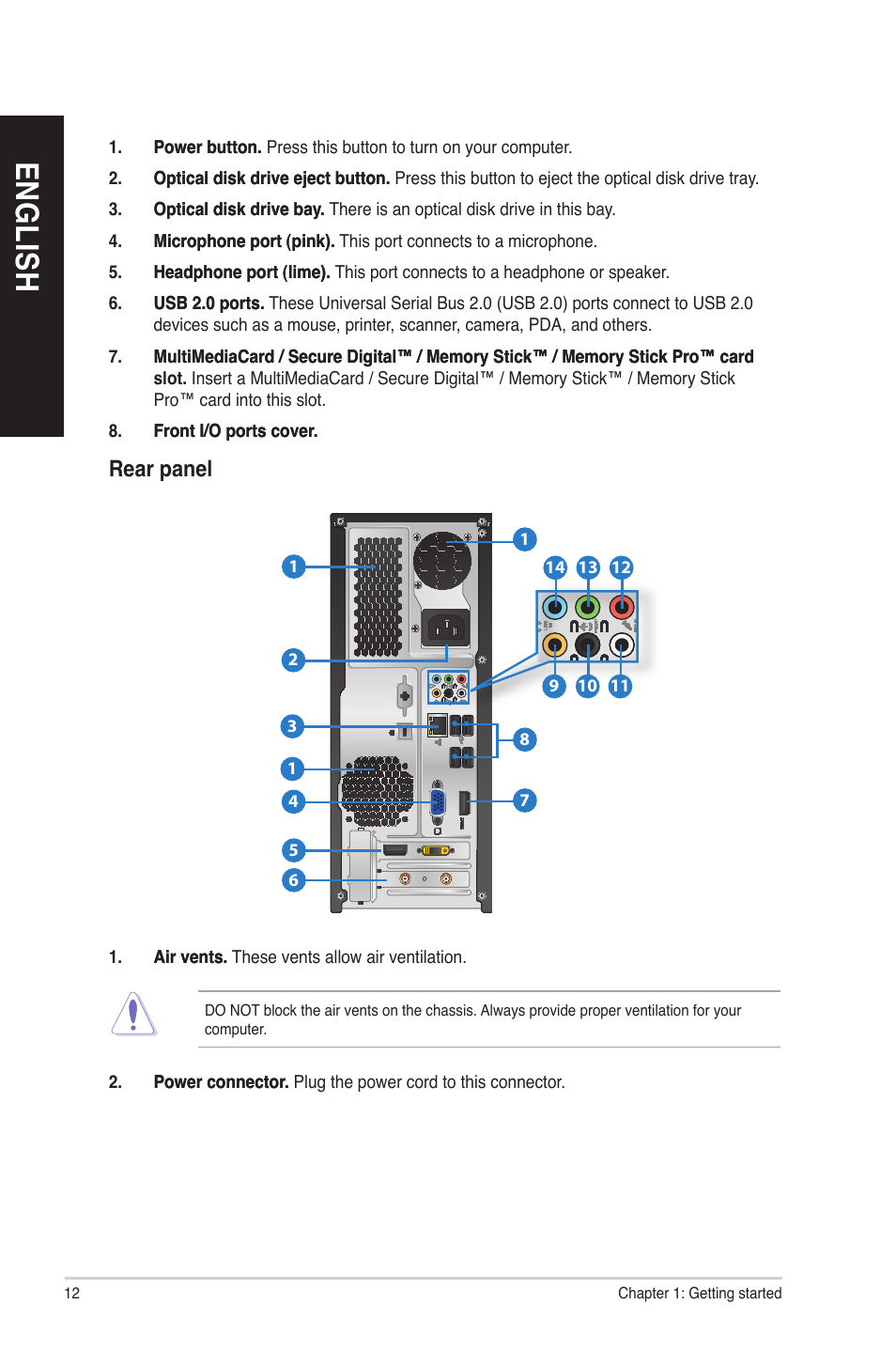 En gl is h en gl is h en gl is h en gl is h | Asus CP6130 User Manual | Page 12 / 70