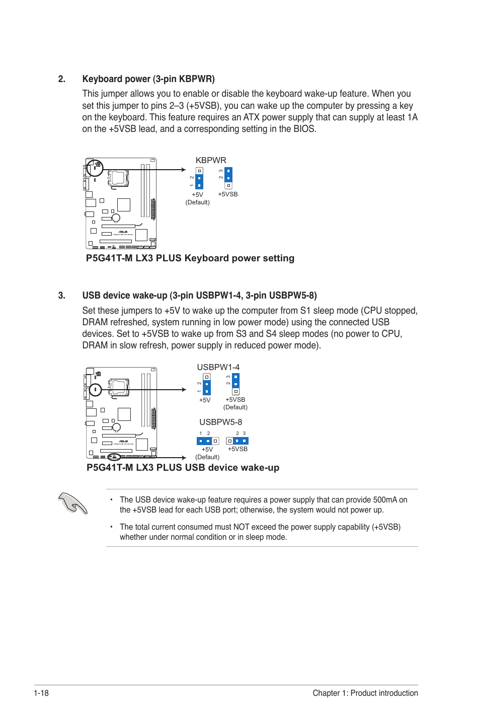 P5g41t-m lx3 plus keyboard power setting, P5g41t-m lx3 plus usb device wake-up | Asus P5G41T-M LX3 PLUS User Manual | Page 28 / 60
