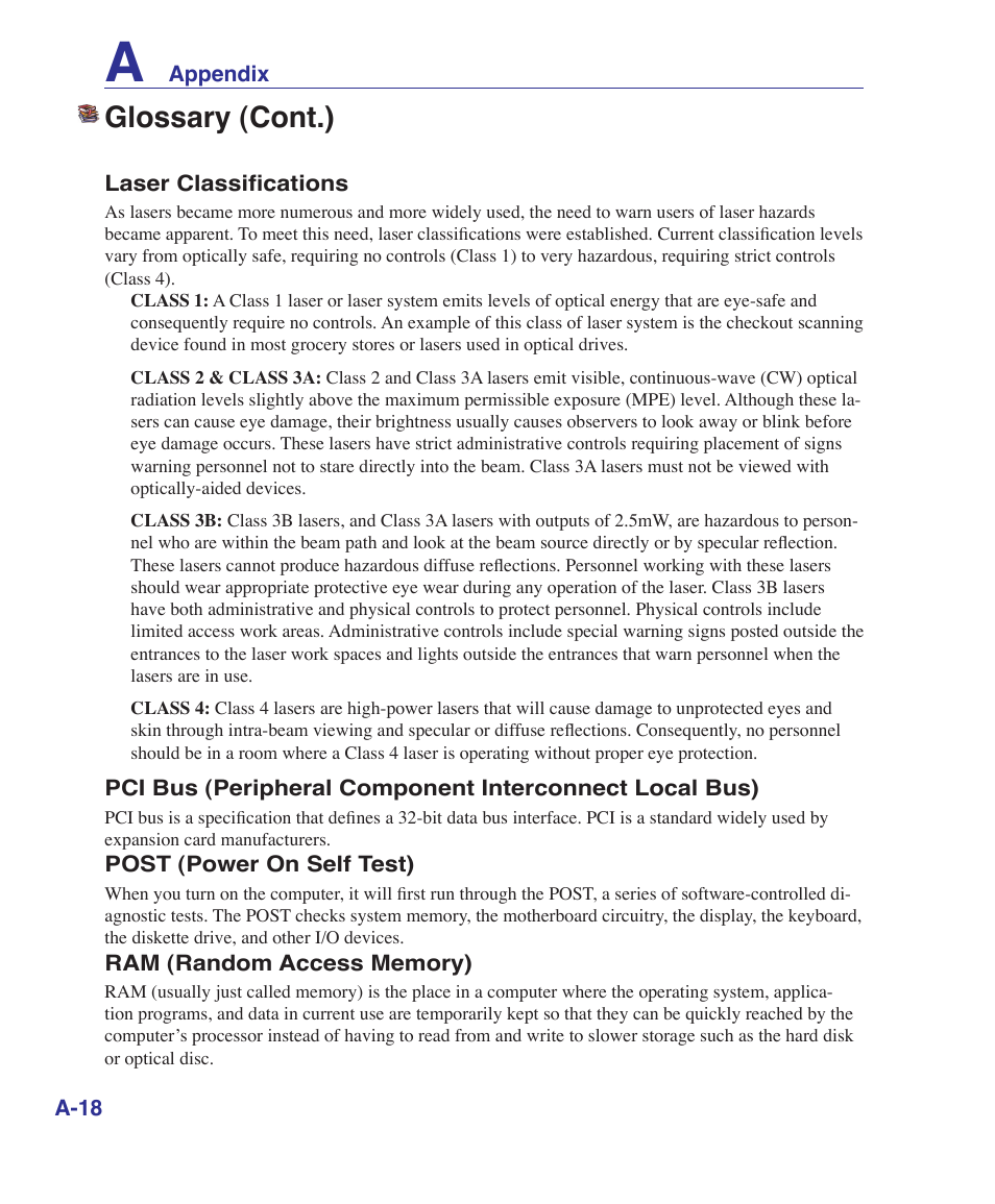 Glossary (cont.) | Asus UL50Vg User Manual | Page 70 / 82