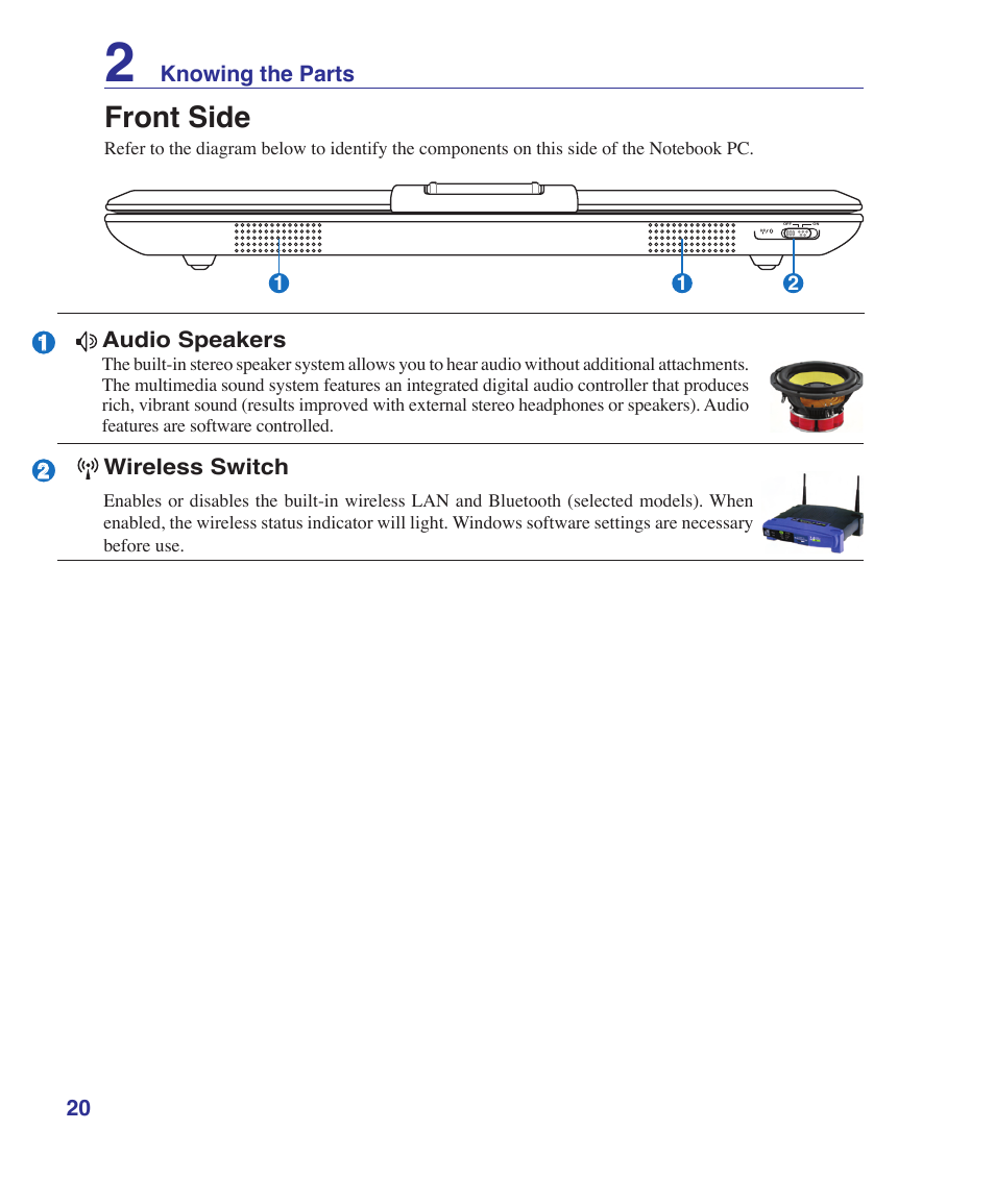 Front side | Asus V2S User Manual | Page 20 / 97