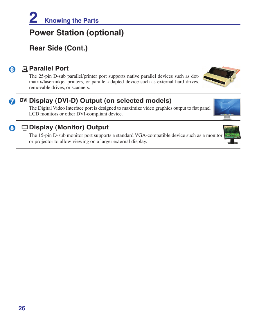 Power station (optional) | Asus V2S User Manual | Page 26 / 97