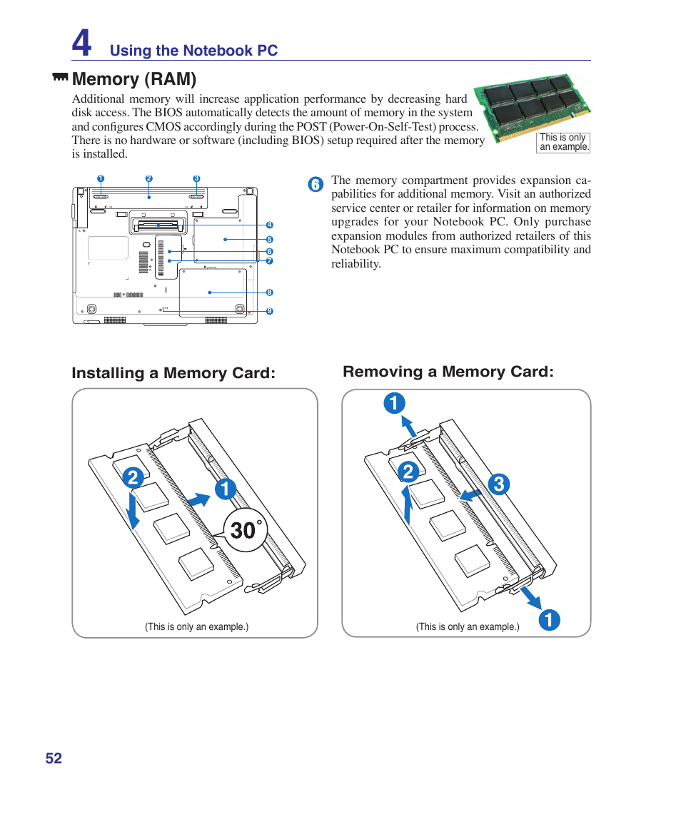 Memory (ram) | Asus V2S User Manual | Page 52 / 97