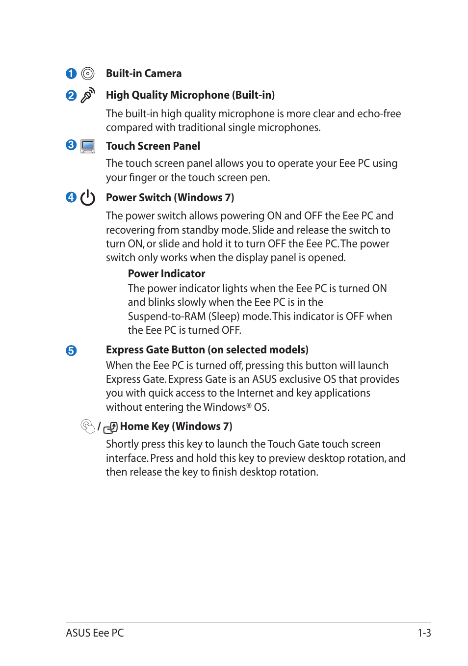 Asus Eee PC T101MT User Manual | Page 11 / 68