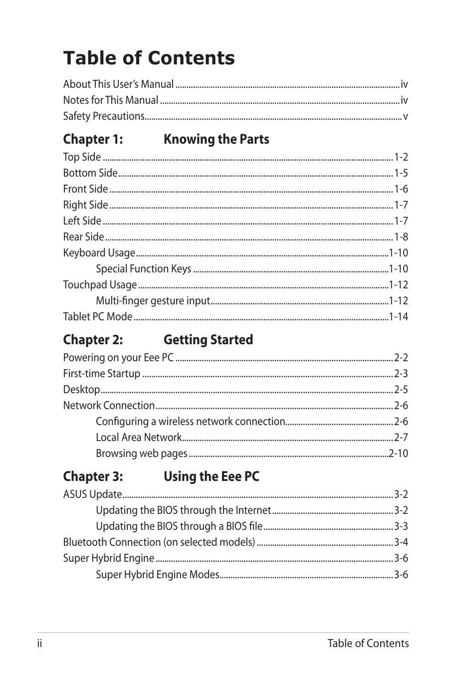 Asus Eee PC T101MT User Manual | Page 2 / 68