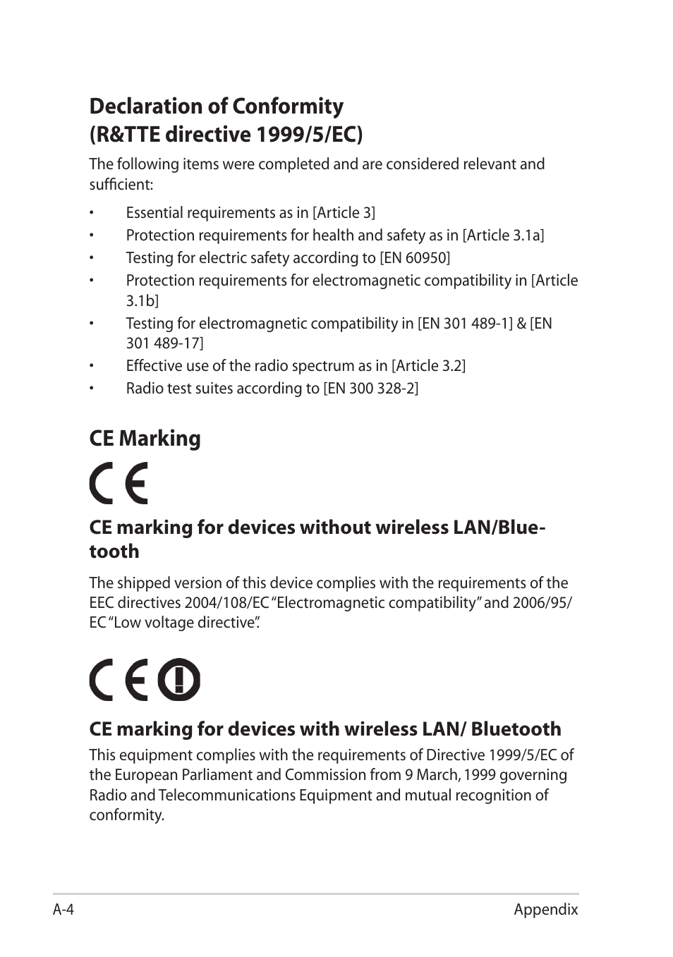 Ce marking | Asus Eee PC T101MT User Manual | Page 58 / 68