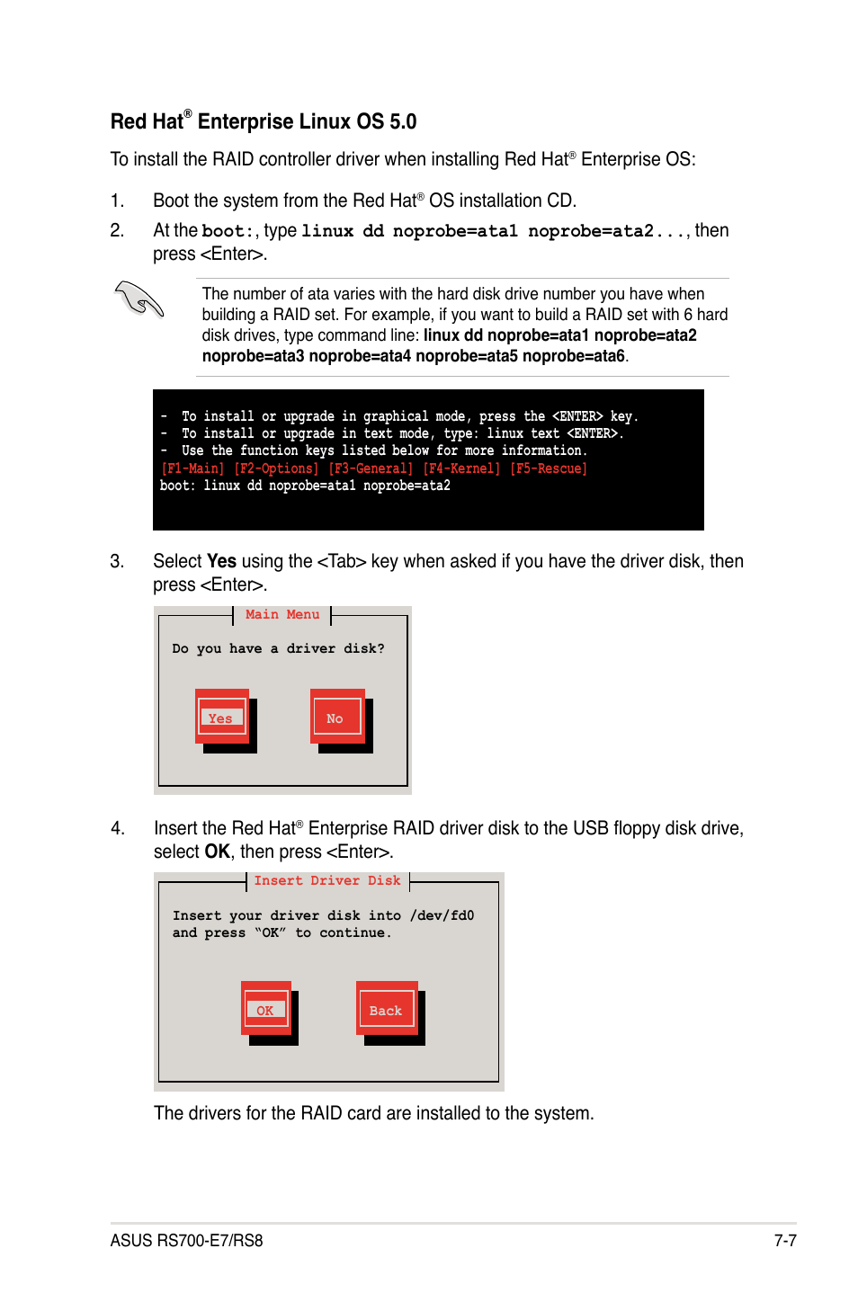 Red hat, Enterprise linux os 5.0 | Asus RS700-E7/RS8 User Manual | Page 161 / 194