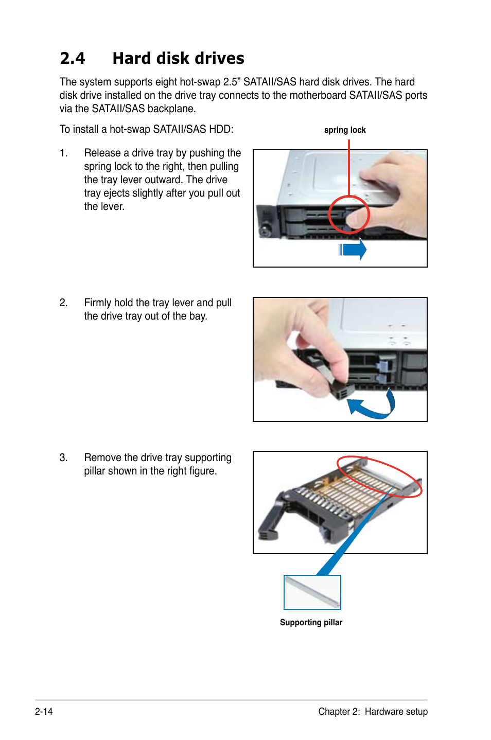 4 hard disk drives, Hard disk drives -14 | Asus RS700-E7/RS8 User Manual | Page 32 / 194