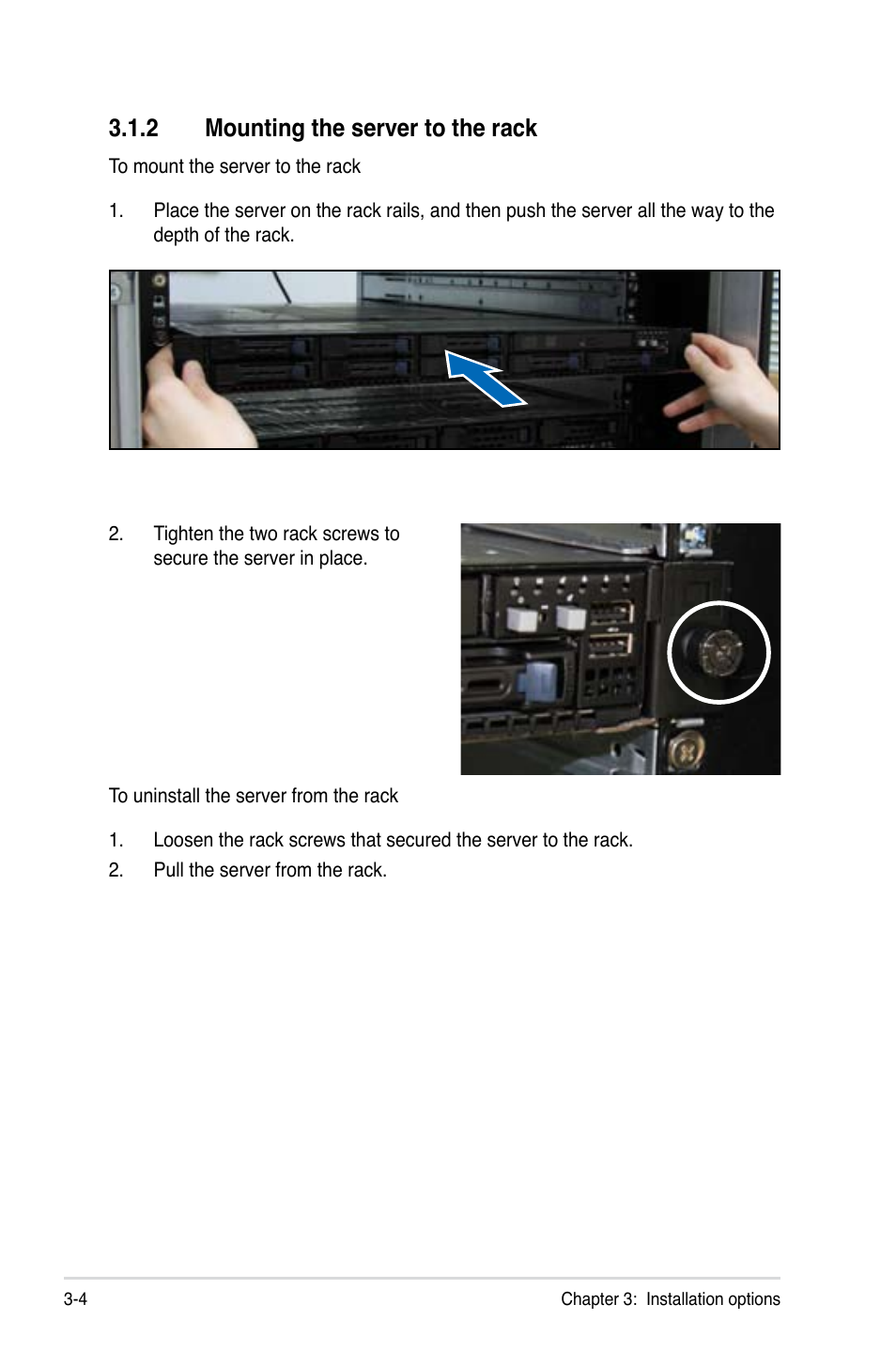 2 mounting the server to the rack, Mounting the server to the rack -4 | Asus RS700-E7/RS8 User Manual | Page 48 / 194