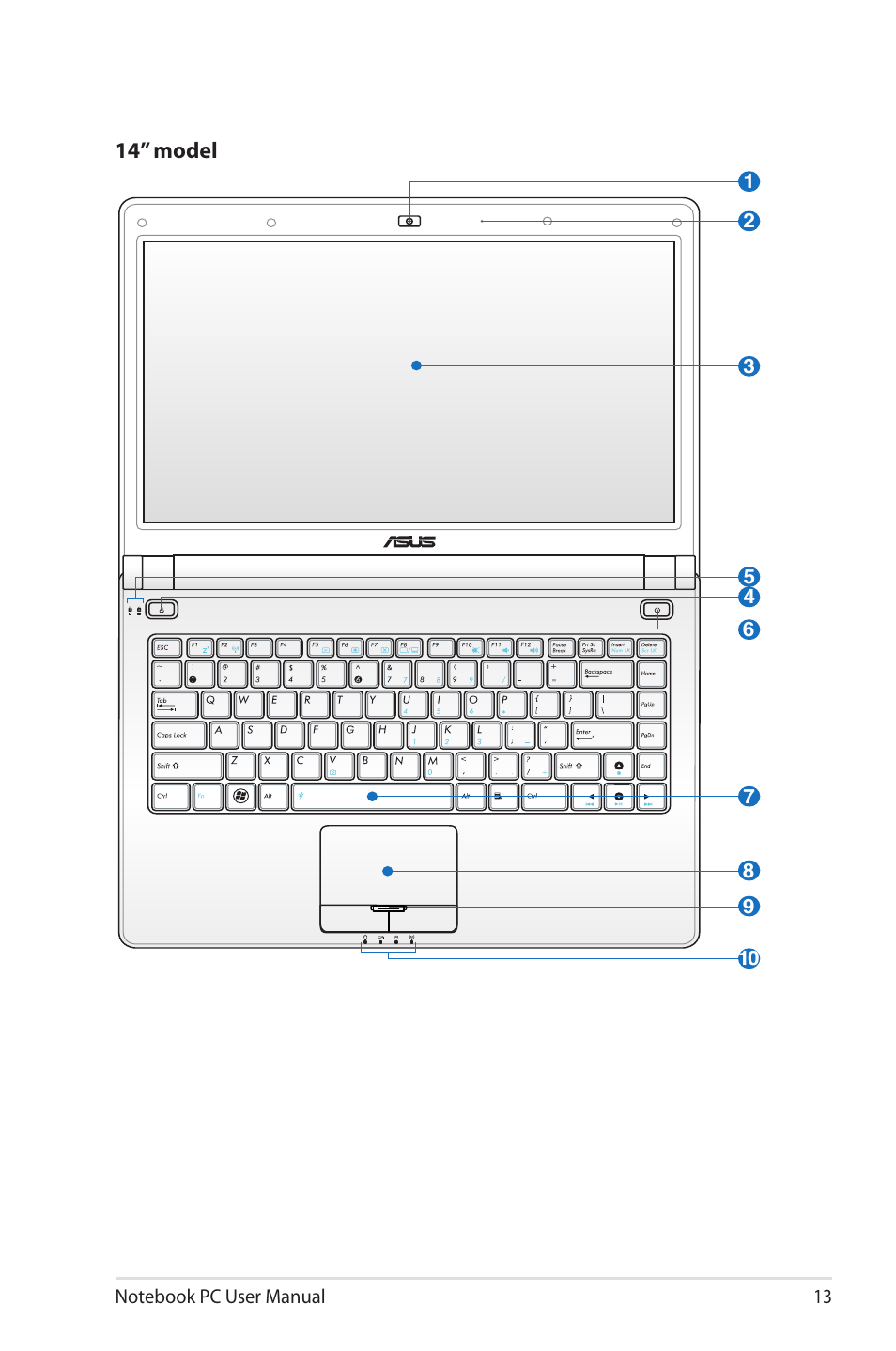 Asus U45JC User Manual | Page 13 / 114