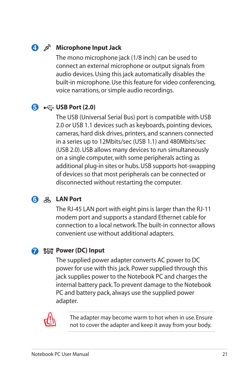 Asus U45JC User Manual | Page 21 / 114