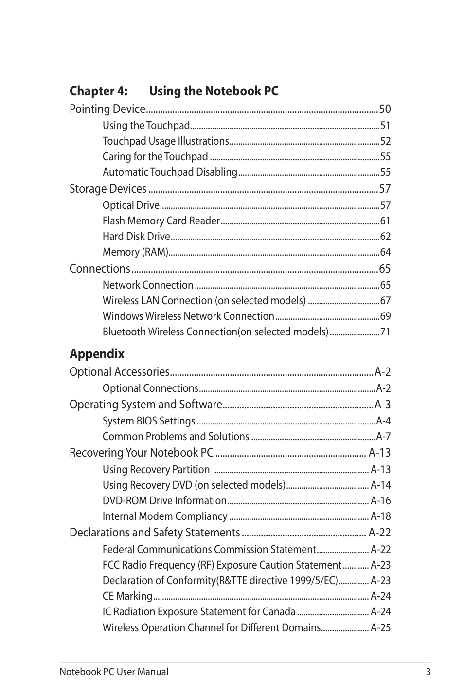 Asus U45JC User Manual | Page 3 / 114