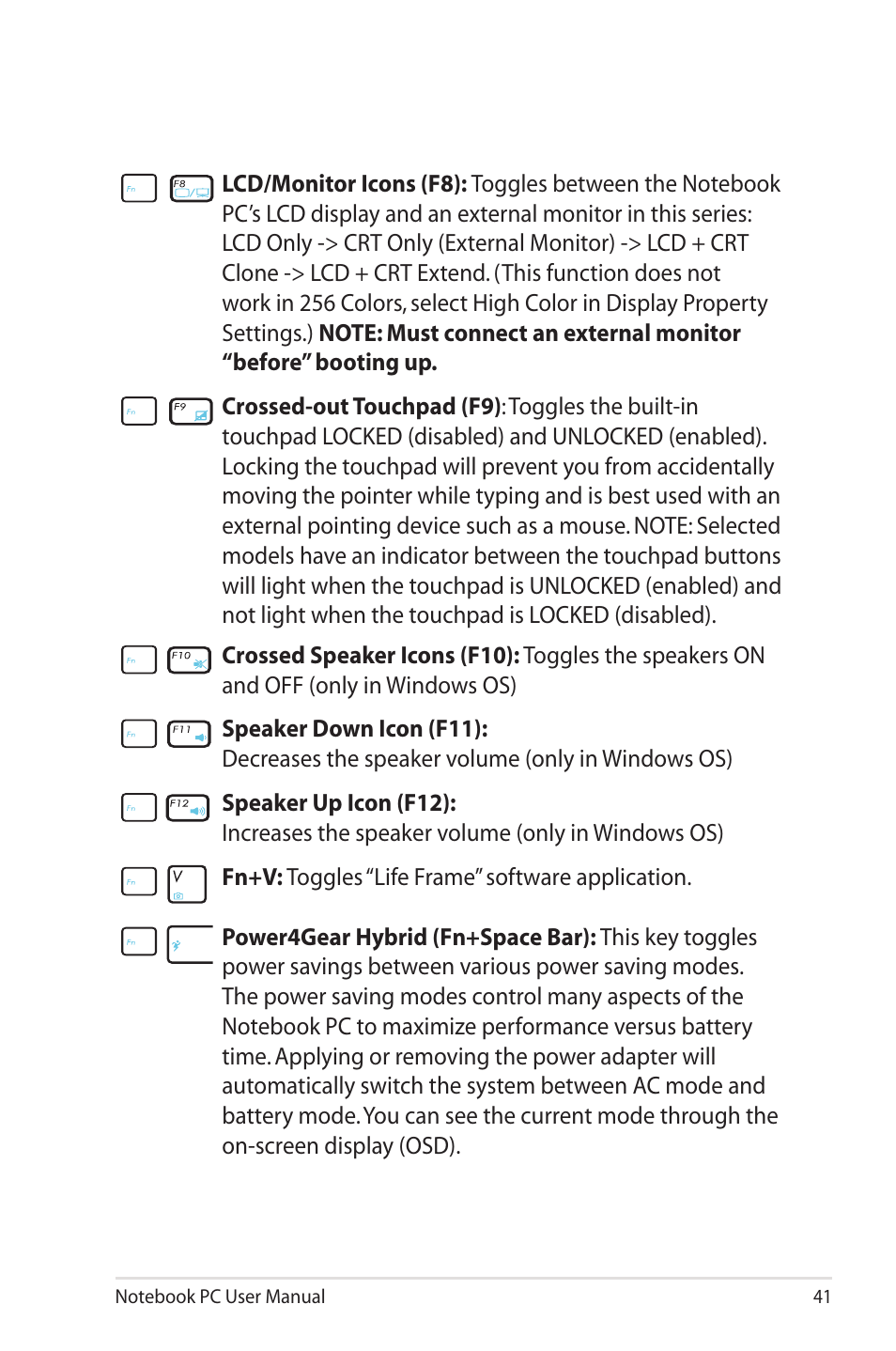 Asus U45JC User Manual | Page 41 / 114