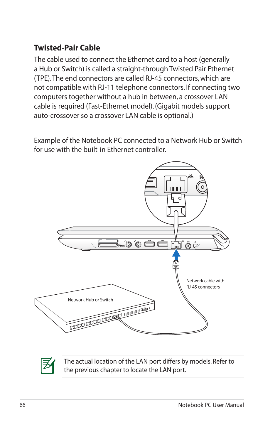 Twisted-pair cable | Asus U45JC User Manual | Page 66 / 114