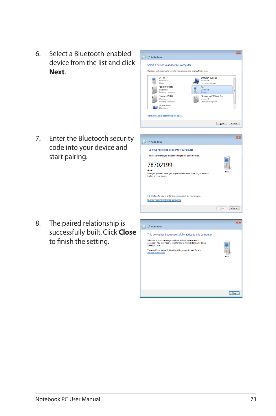 Asus U45JC User Manual | Page 73 / 114