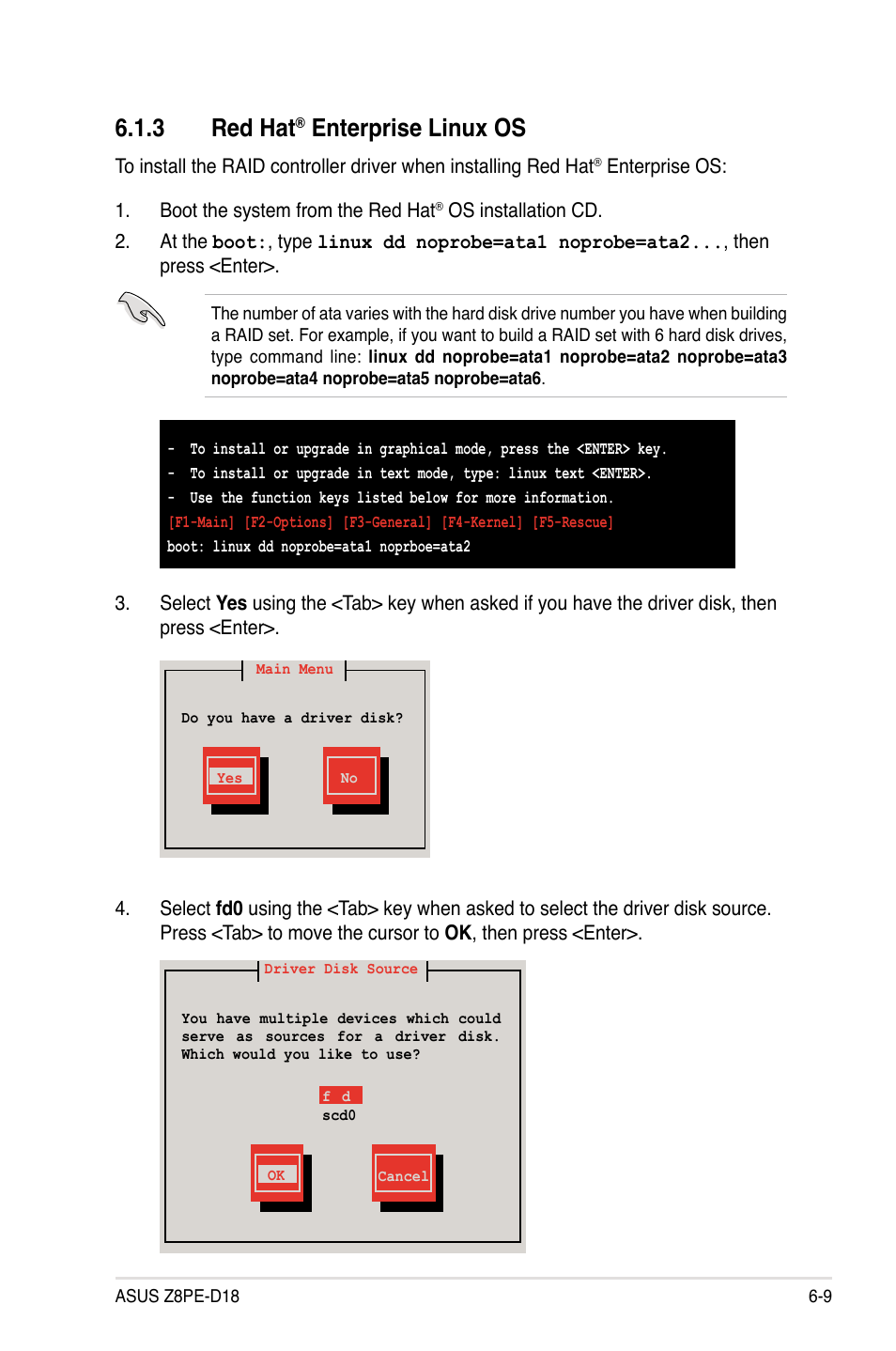 3 red hat® enterprise linux os, Red hat, Enterprise linux os -9 | 3 red hat, Enterprise linux os | Asus Z8PE-D18 User Manual | Page 143 / 166