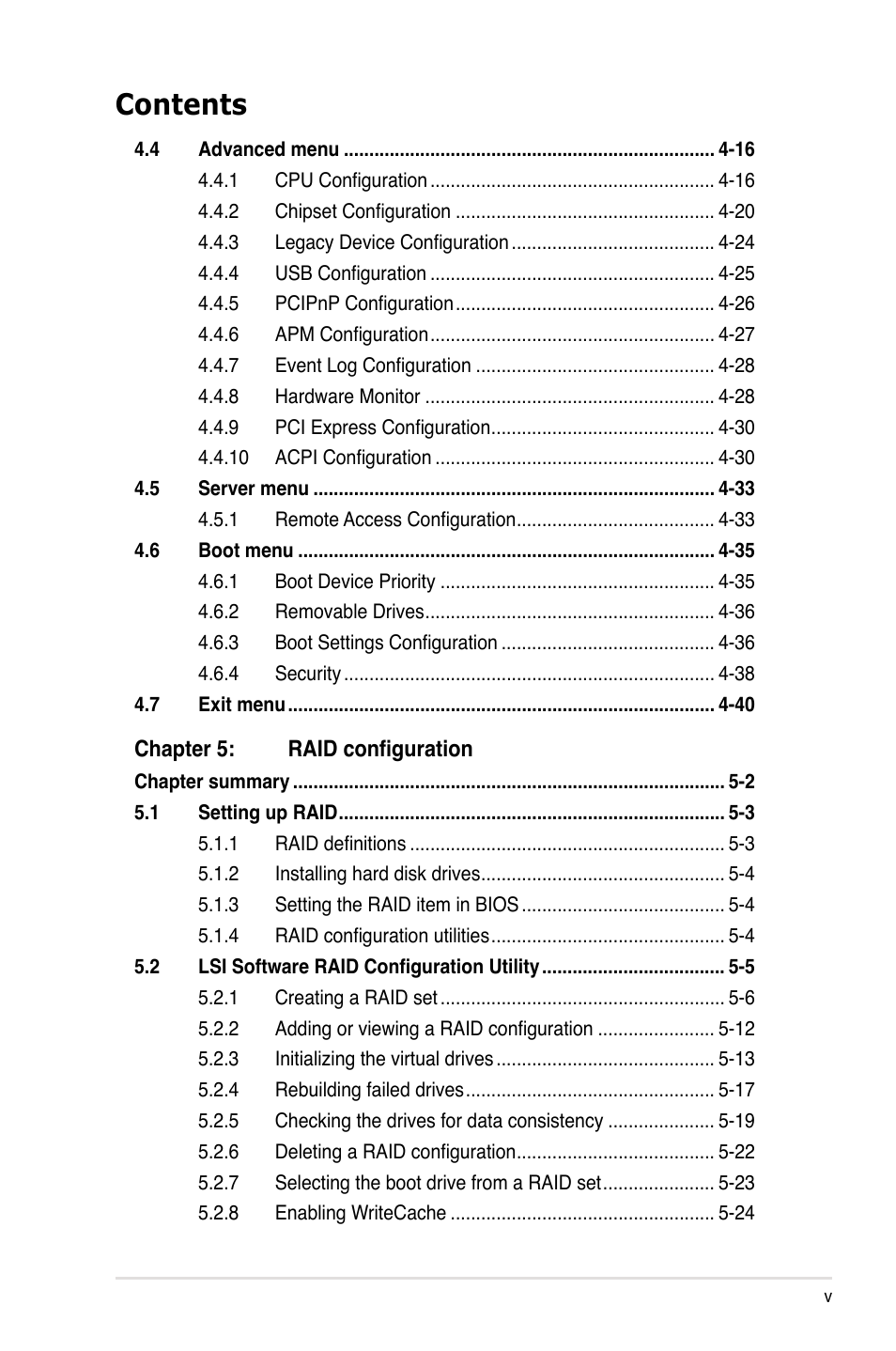 Asus Z8PE-D18 User Manual | Page 5 / 166