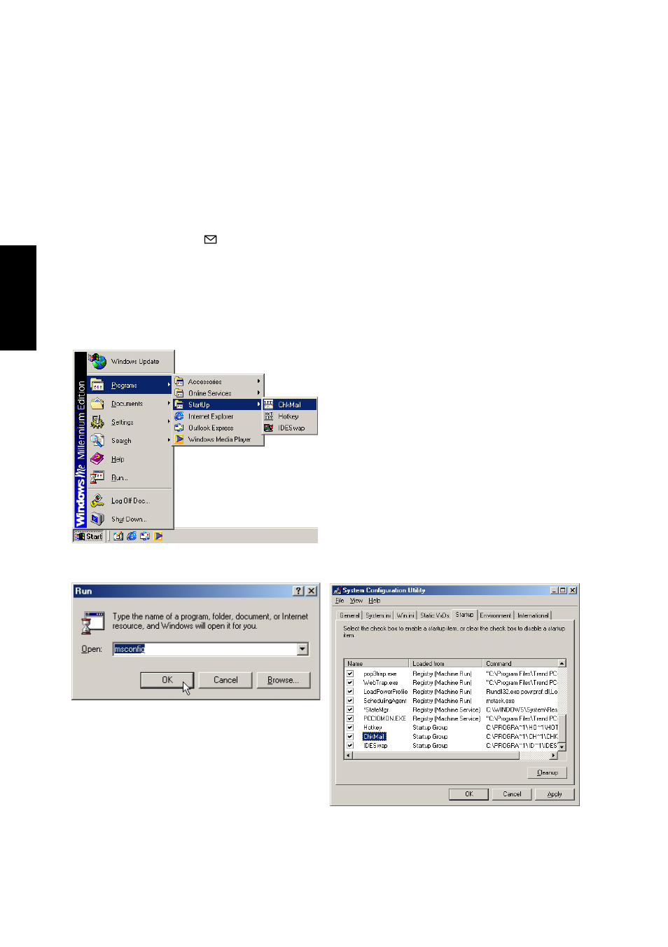 Check mail quick setup | Asus S1B User Manual | Page 100 / 110