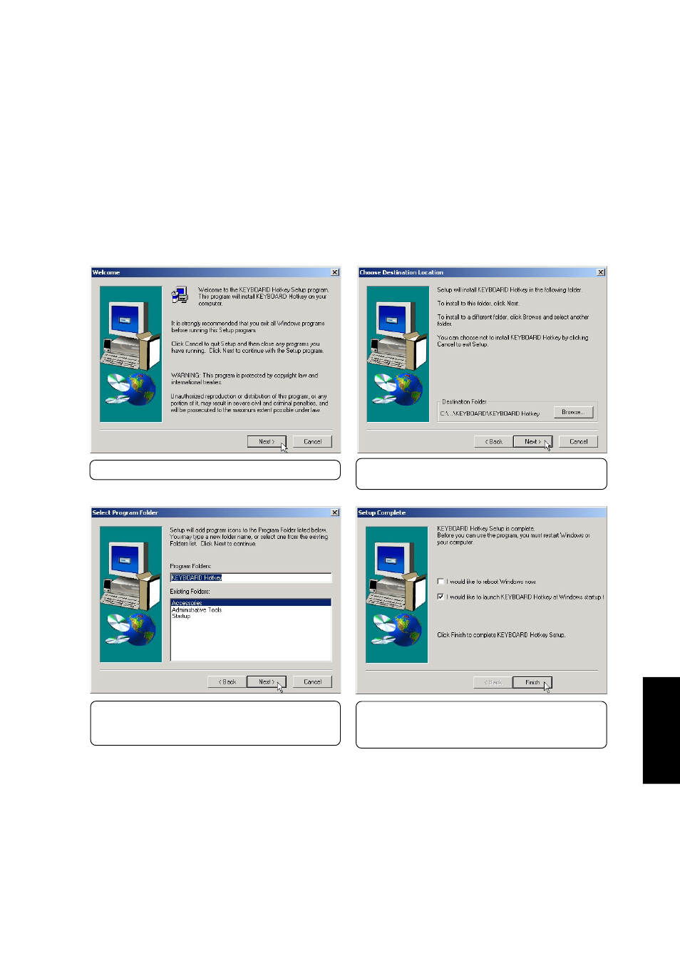 Hotkey utility (under atkacpi utility), Installing the hotkey utility for windows me | Asus S1B User Manual | Page 25 / 110