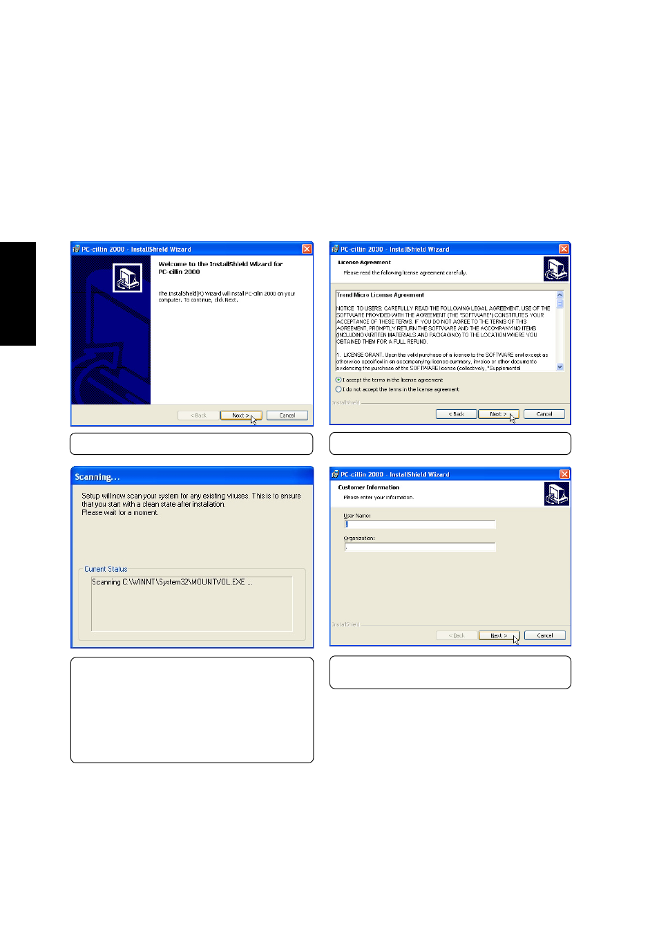 Pc-cillin 2000, Installing pc-cillin 2000 for windows xp | Asus S1B User Manual | Page 42 / 110