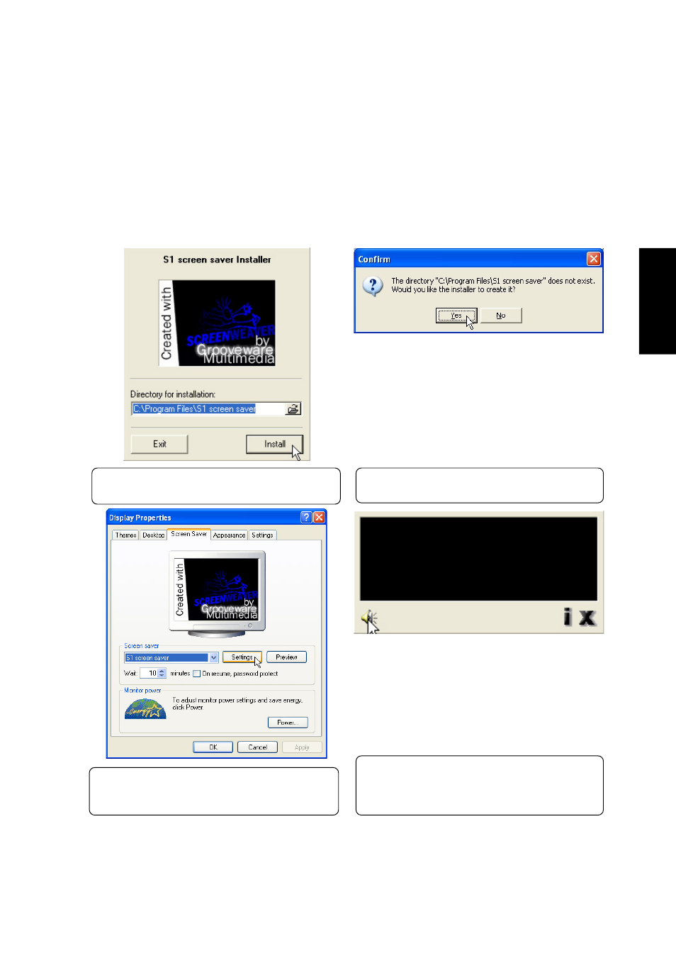 Screen saver utility, Installing the screen saver utility for windows xp | Asus S1B User Manual | Page 49 / 110