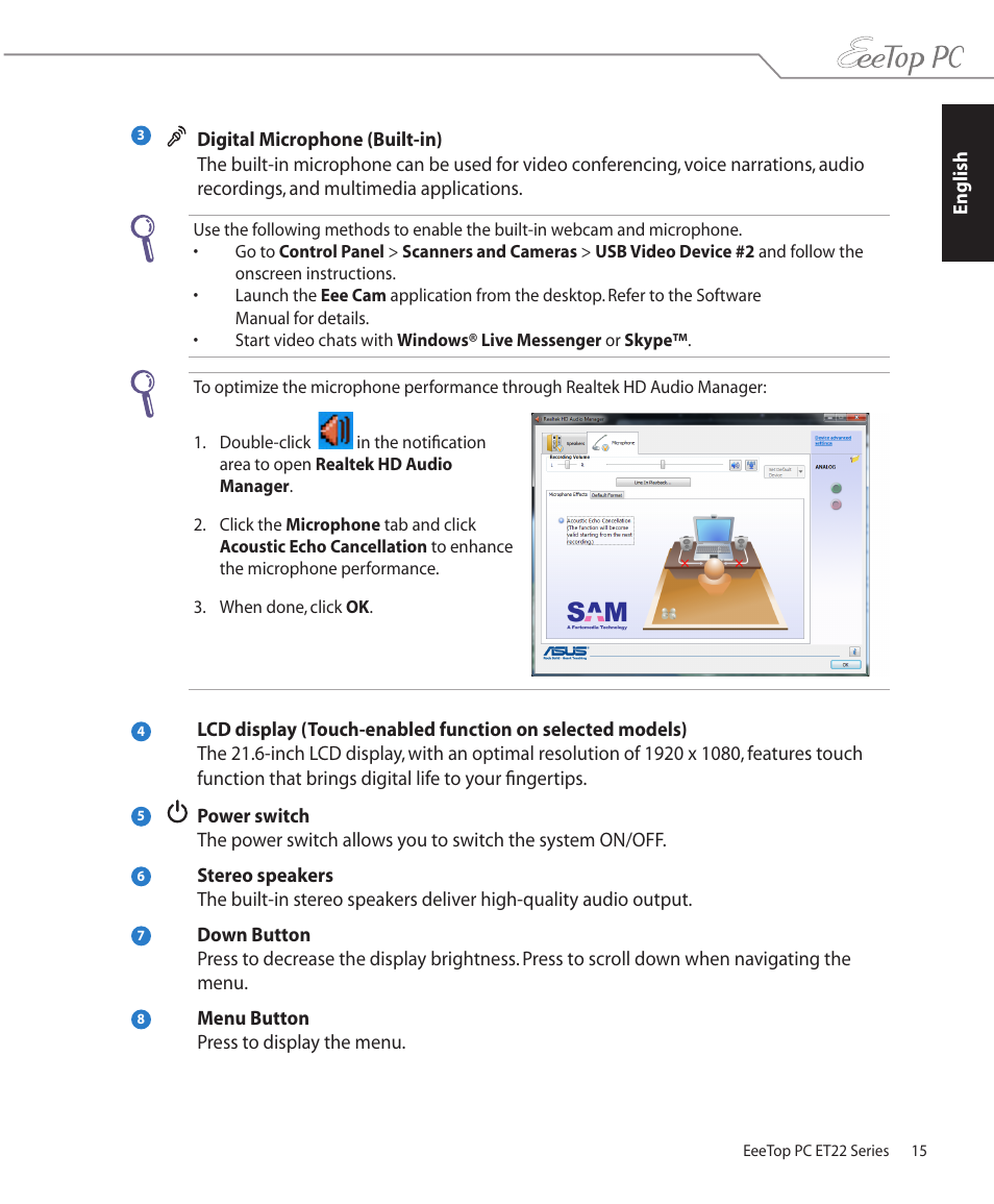 Asus ET2203T User Manual | Page 15 / 40