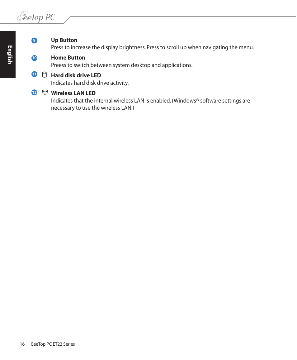 Asus ET2203T User Manual | Page 16 / 40