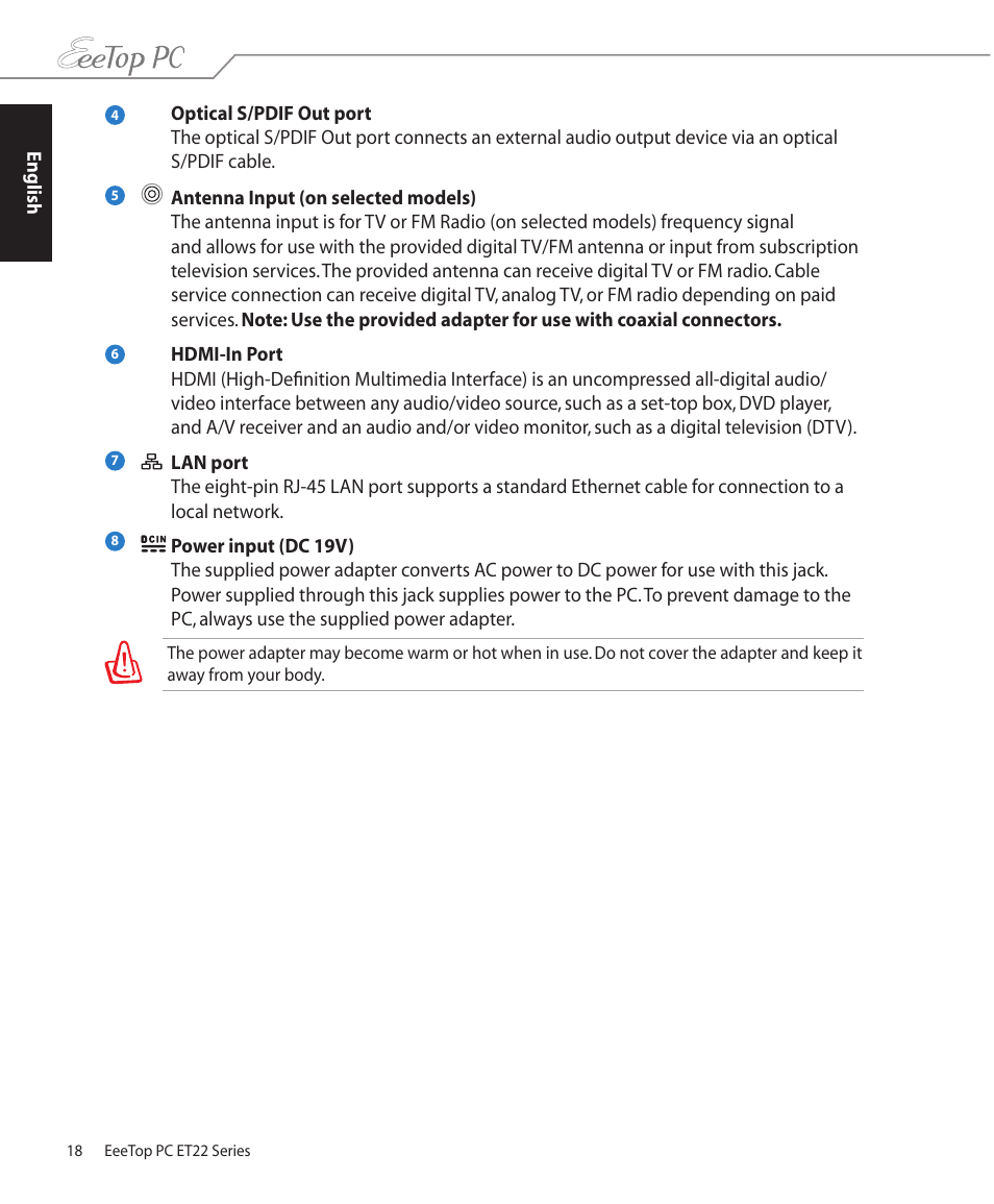 Asus ET2203T User Manual | Page 18 / 40