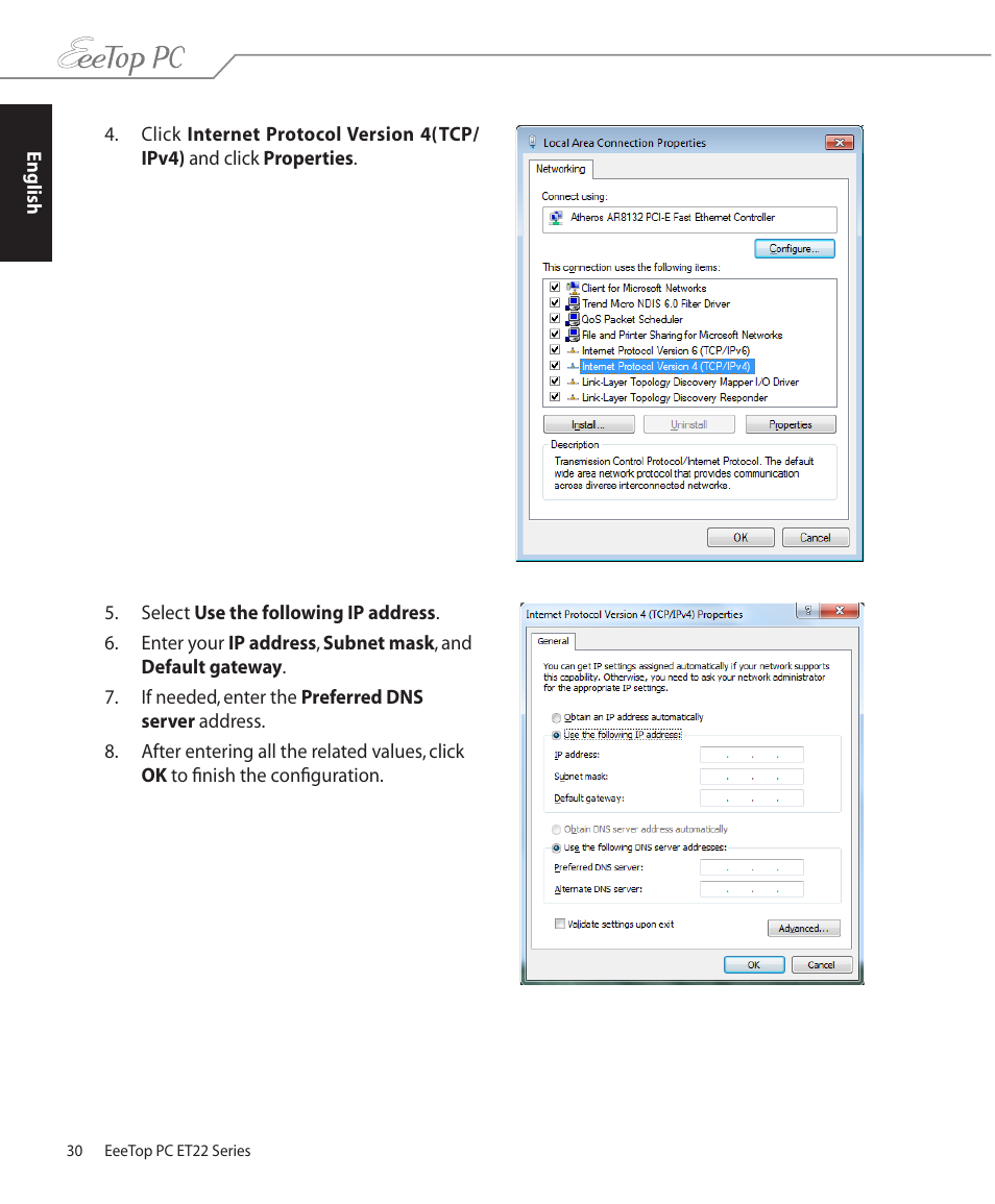 Asus ET2203T User Manual | Page 30 / 40