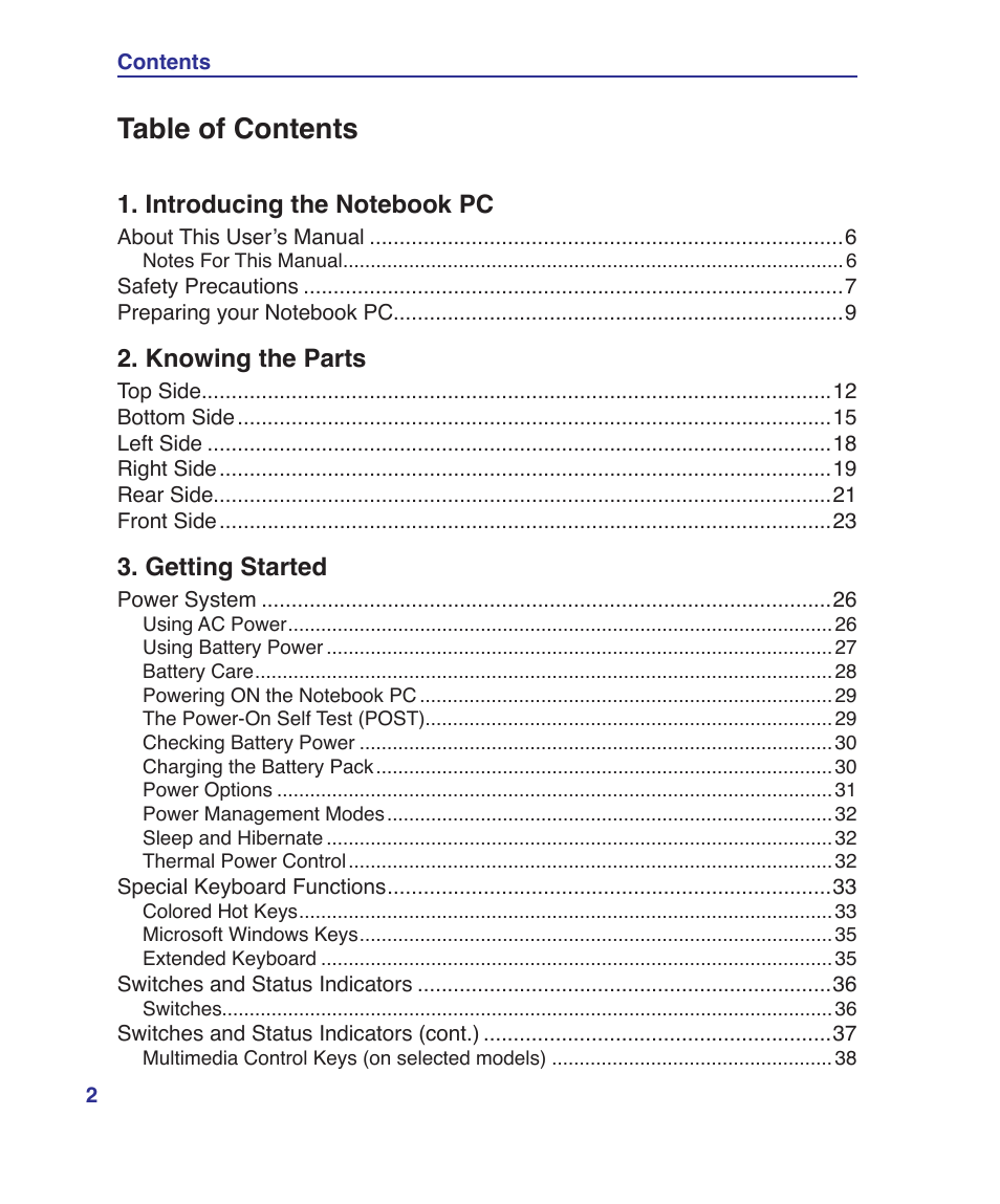 Asus N70SV User Manual | Page 2 / 87