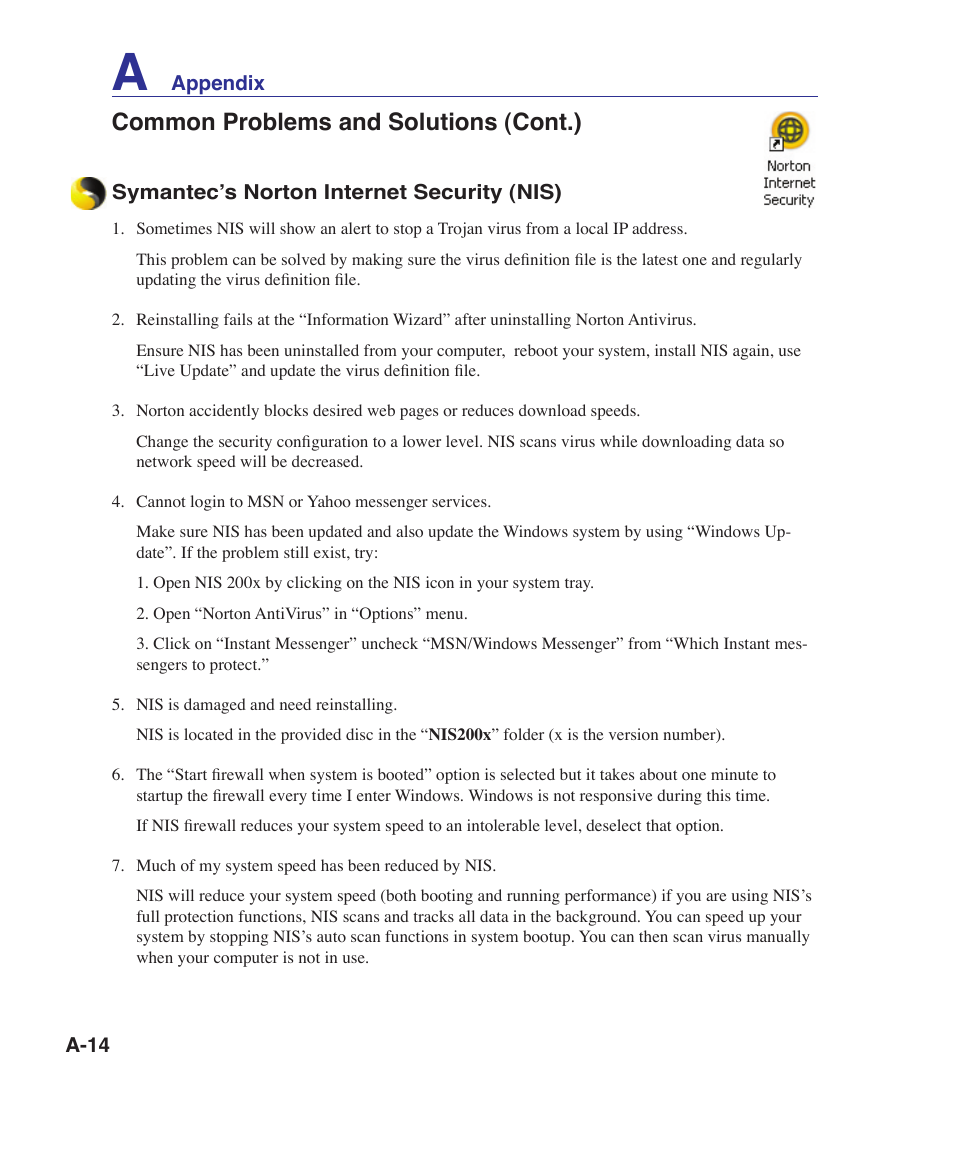 Common problems and solutions (cont.) | Asus N70SV User Manual | Page 68 / 87