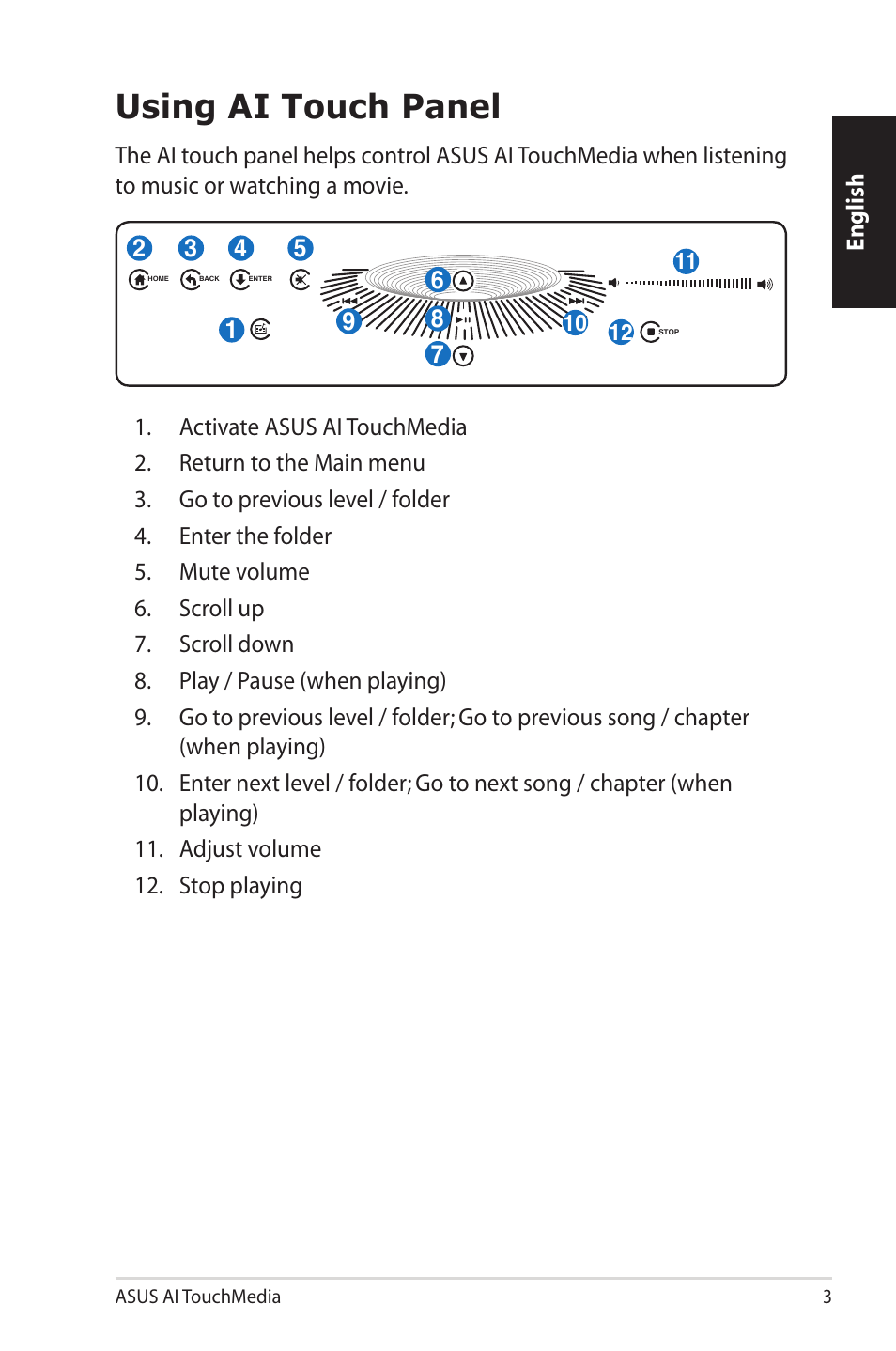 Using ai touch panel | Asus M60Vp User Manual | Page 3 / 7