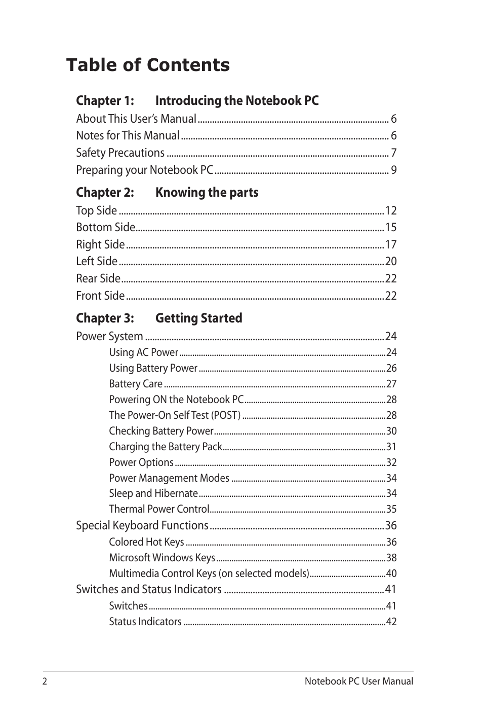 Asus K72JU User Manual | Page 2 / 106